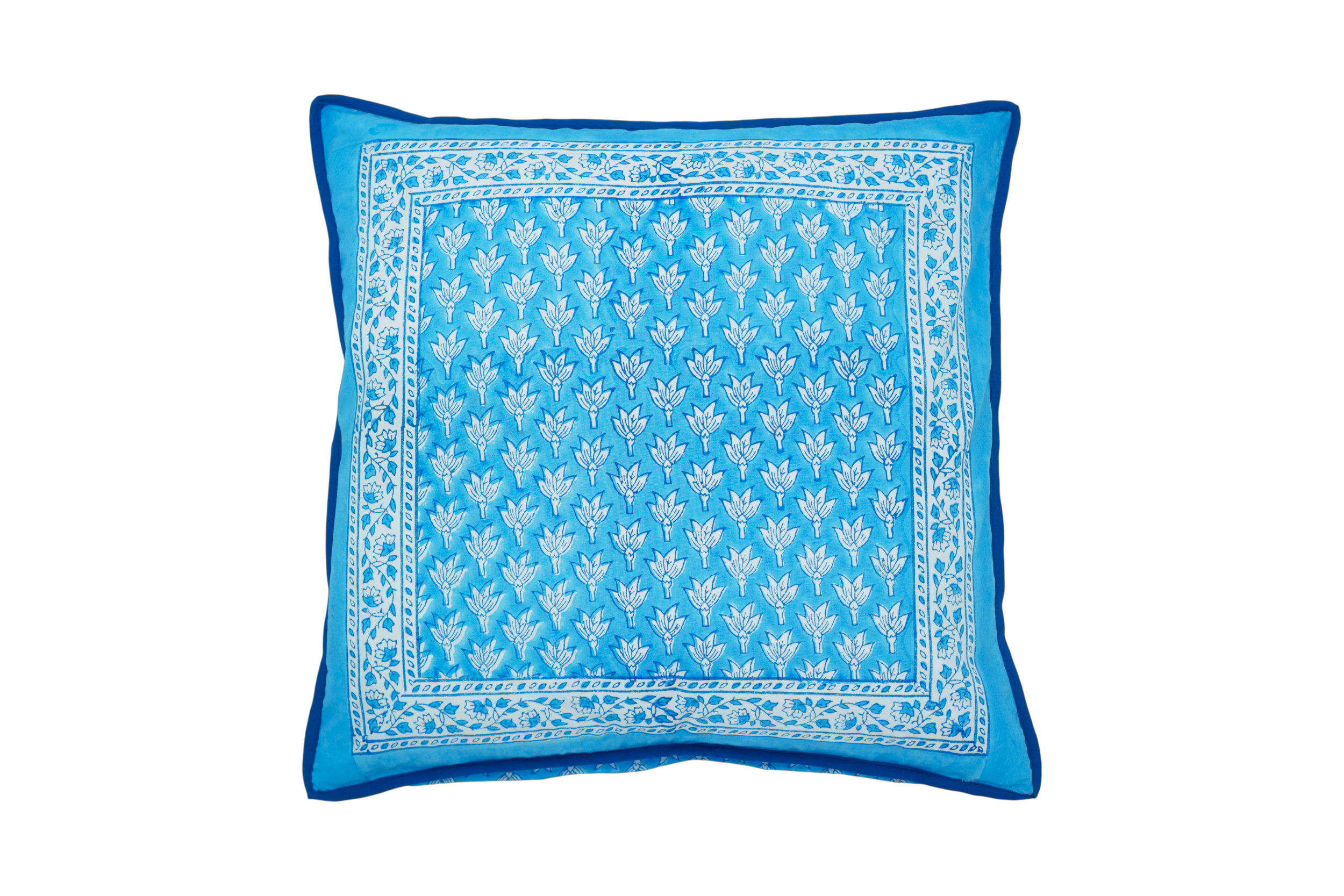 Blue Chameli Cushion Cover