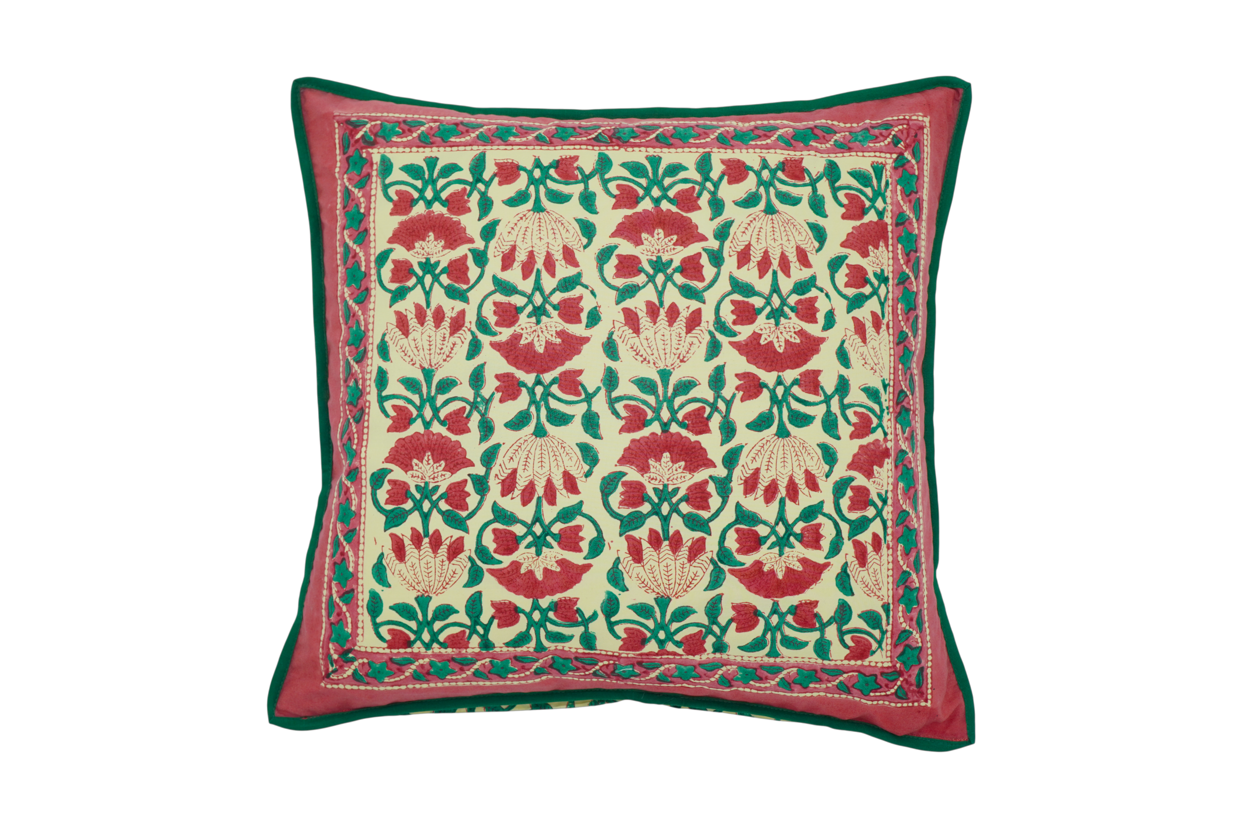 Half Red Lotus Cushion Cover