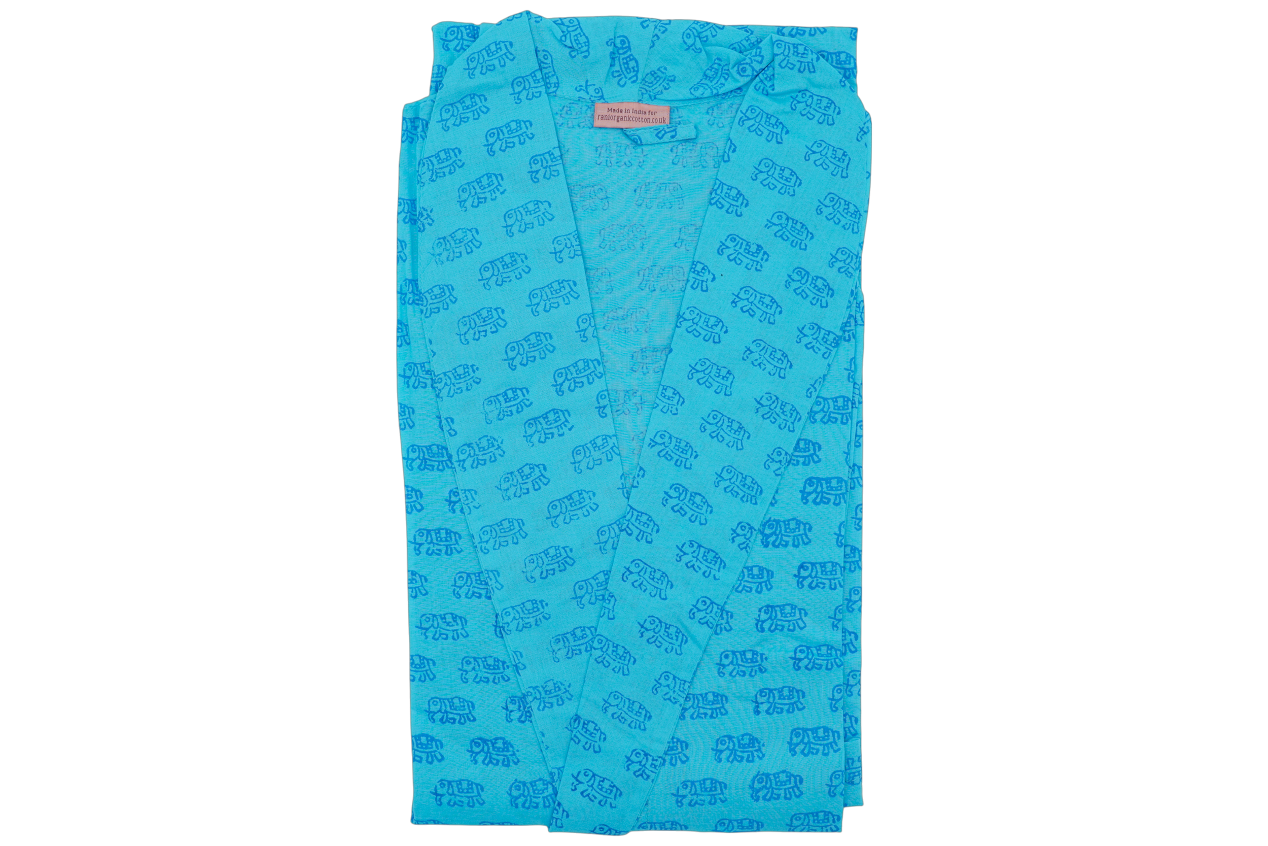 Blue / Blue Elephant  Voile Dressing Gown
