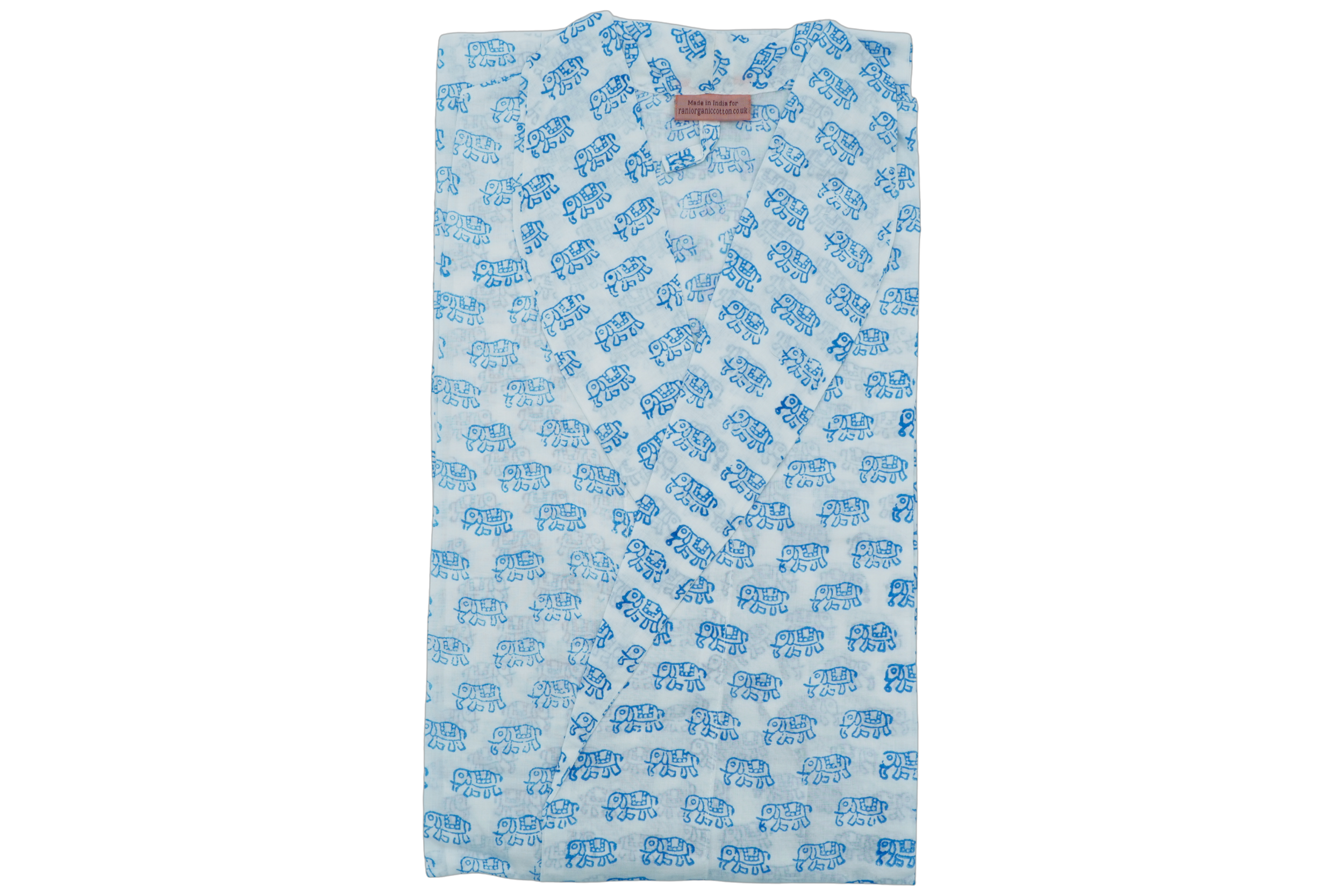 Blue / White Elephant  Voile Dressing Gown