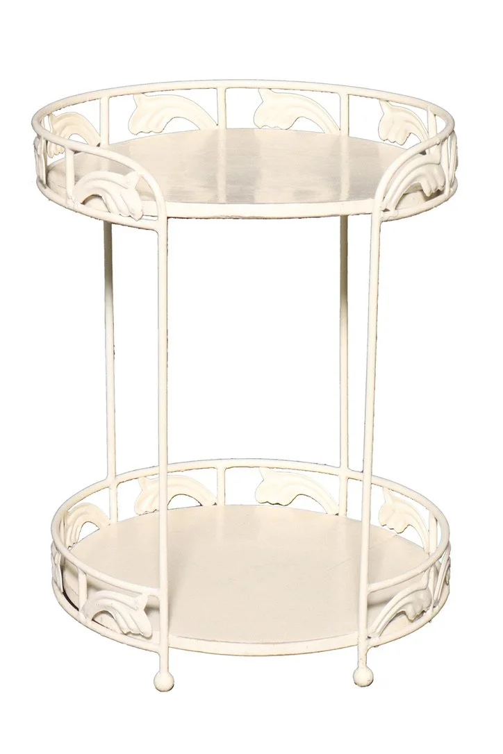 Iron Wood Round Side Table