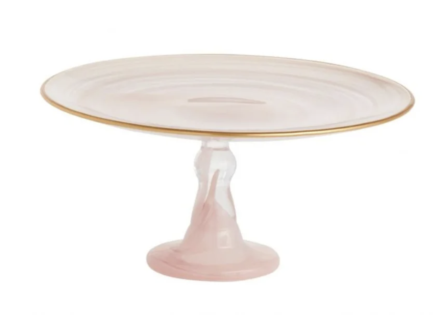 Pink with Gold Trim Cake Stand