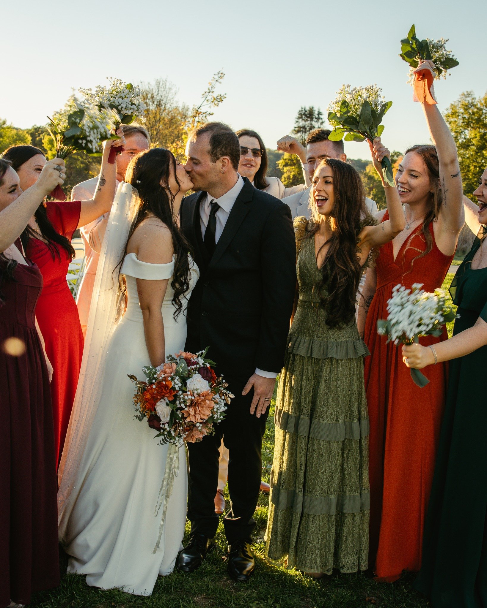 Omg, it was SO hard narrowing down which moments to share from Katie + Preston&rsquo;s absolutely beautiful day. 🍁Stunning fall sunshine, colorful leaves, nonstop laughter, and so much love from friends and family. Not kidding, every moment felt swe