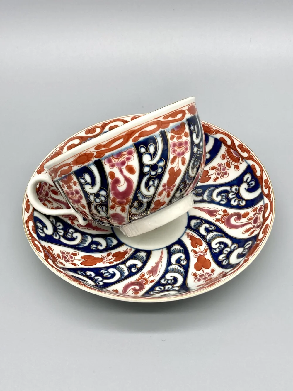 Worcester Queen Charlotte Pattern Tea Cup & Saucer, c.1768-75