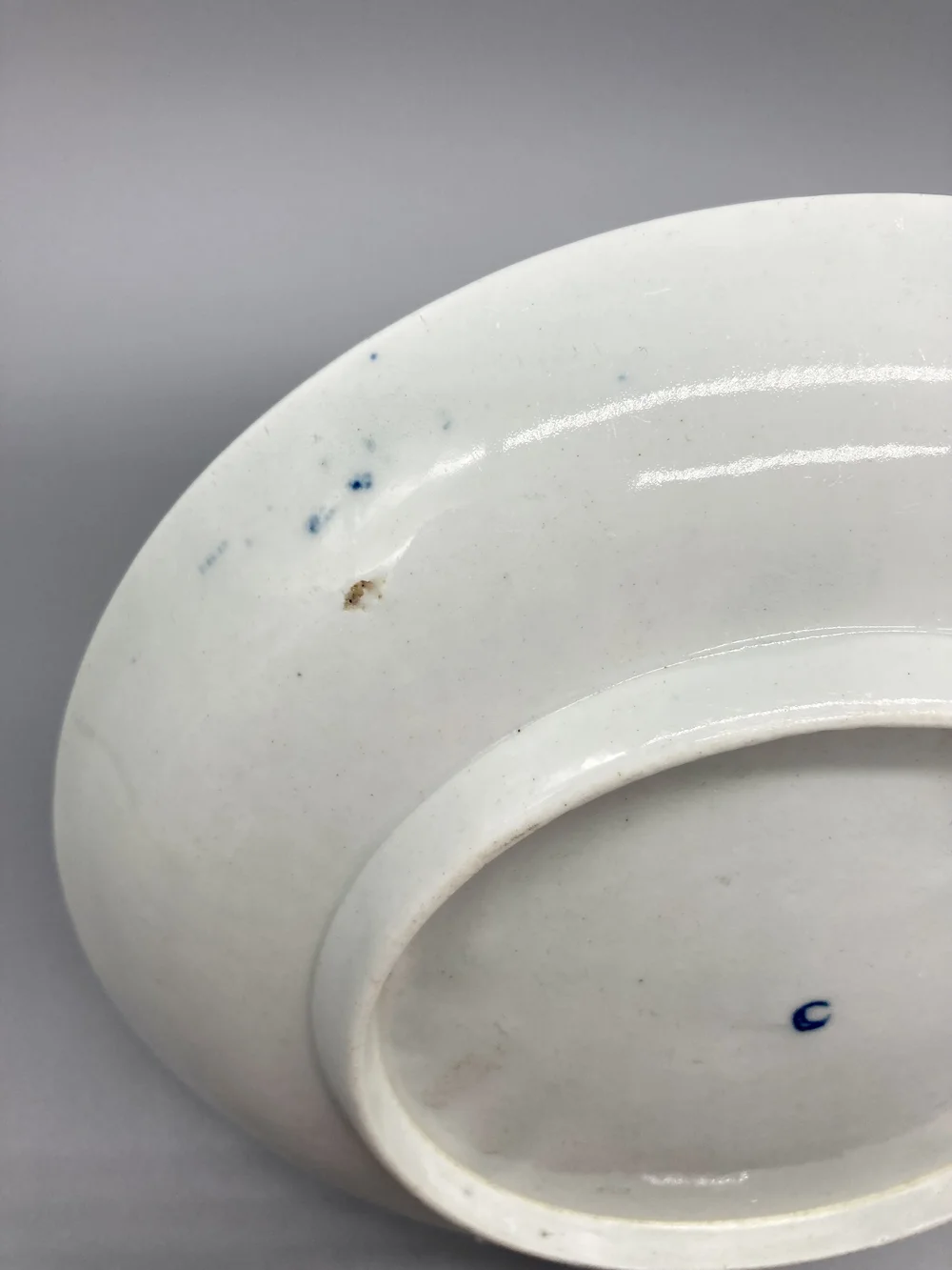 Early Worcester Porcelain Saucer Dish, Chrysanthemum Pattern