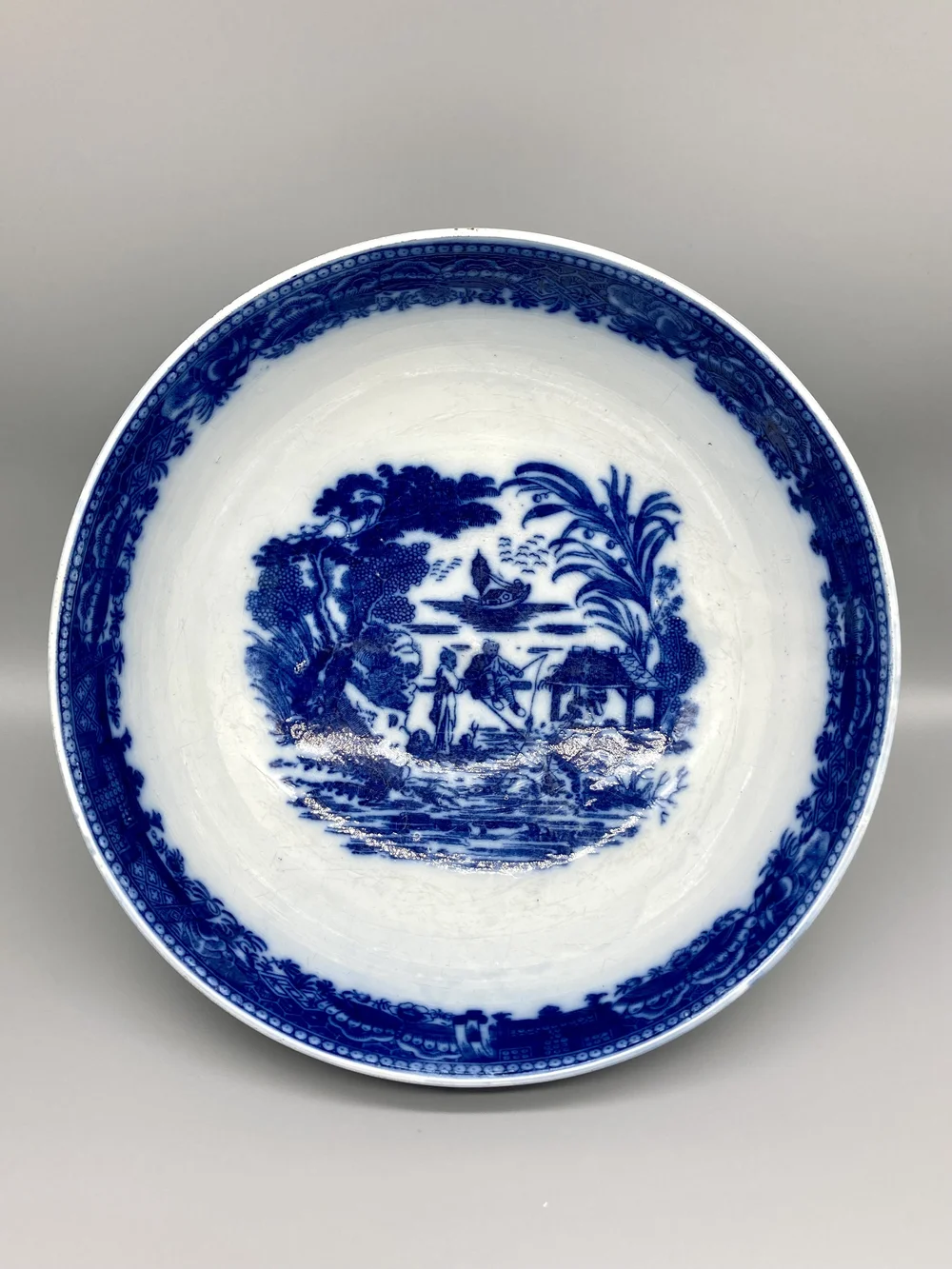 Swansea Cambrian Blue & White Punchbowl, circa 1800