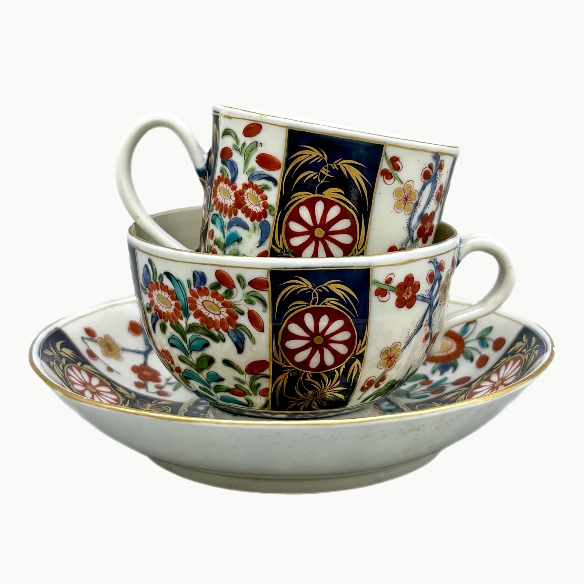 初期 WORCESTER Cup&Saucer(1775年頃) Early Worcester Porcelain Coffee Cup, circa 1765-75