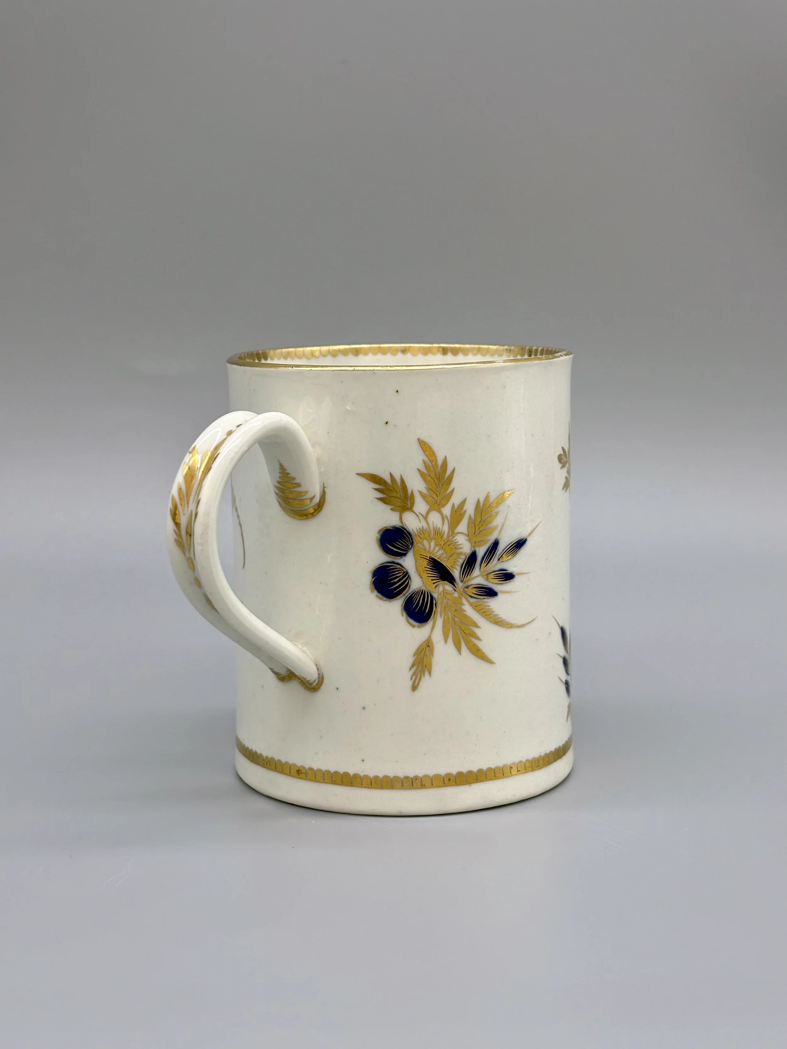 Chamberlain Worcester Gilt Porcelain Coffee Cup & Saucer, c.1815