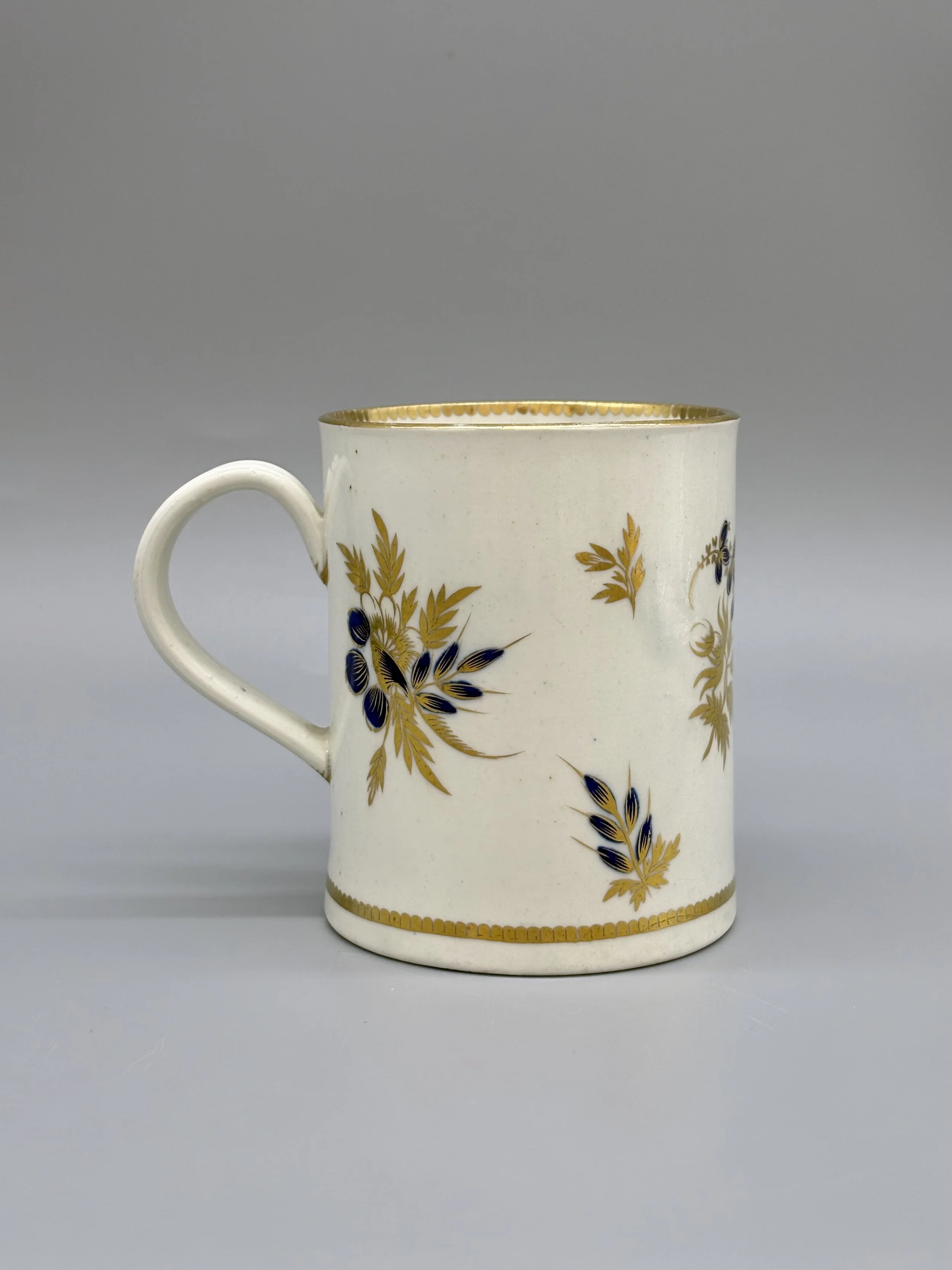 Chamberlain Worcester Gilt Porcelain Coffee Cup & Saucer, c.1815