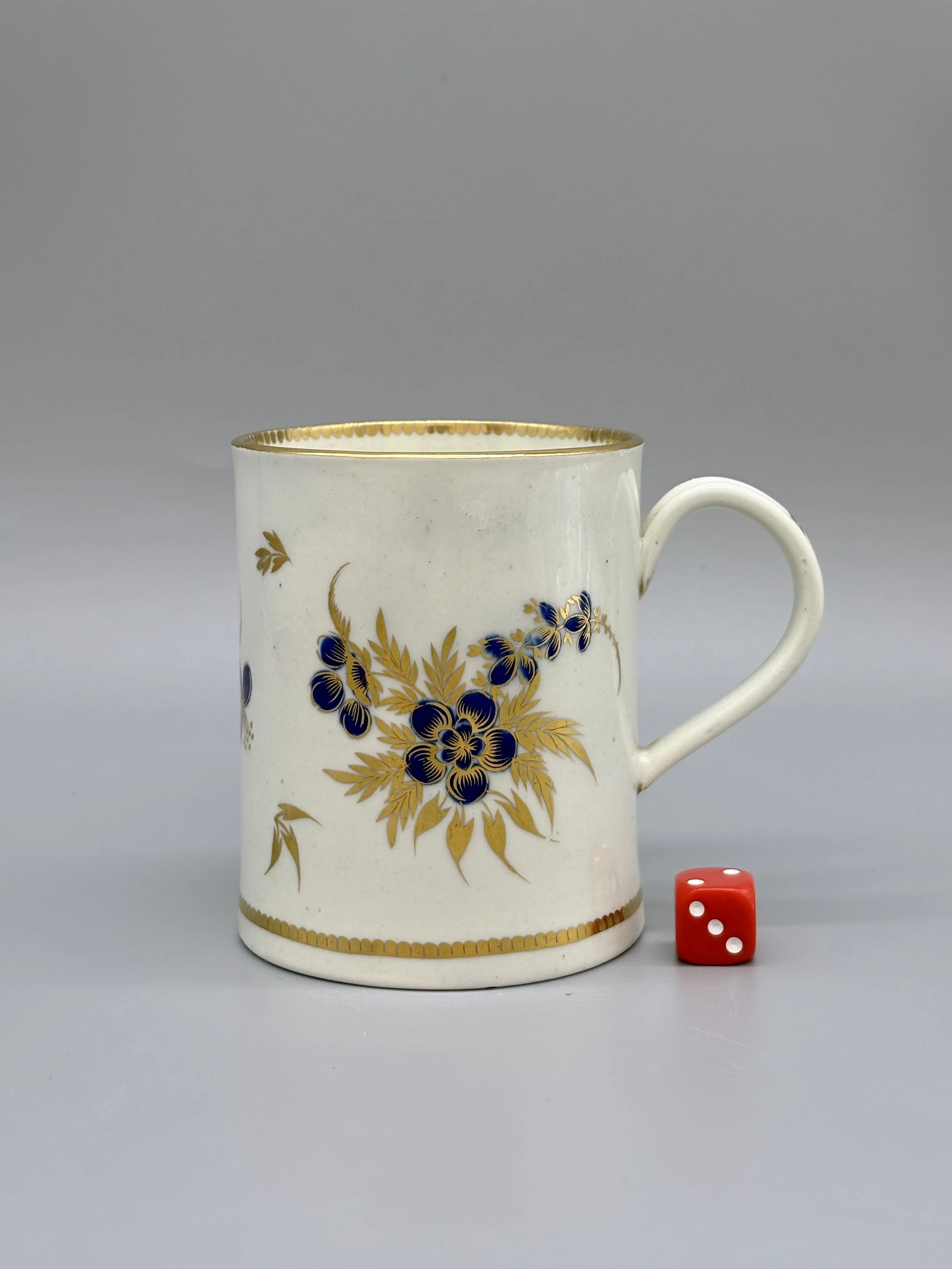Chamberlain Worcester Gilt Porcelain Coffee Cup & Saucer, c.1815