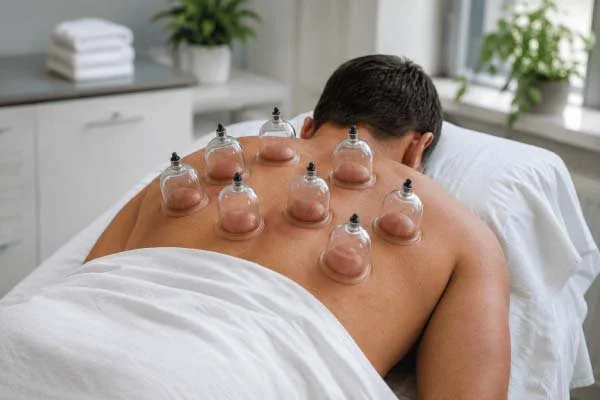 man getting myofascial decompression treatment