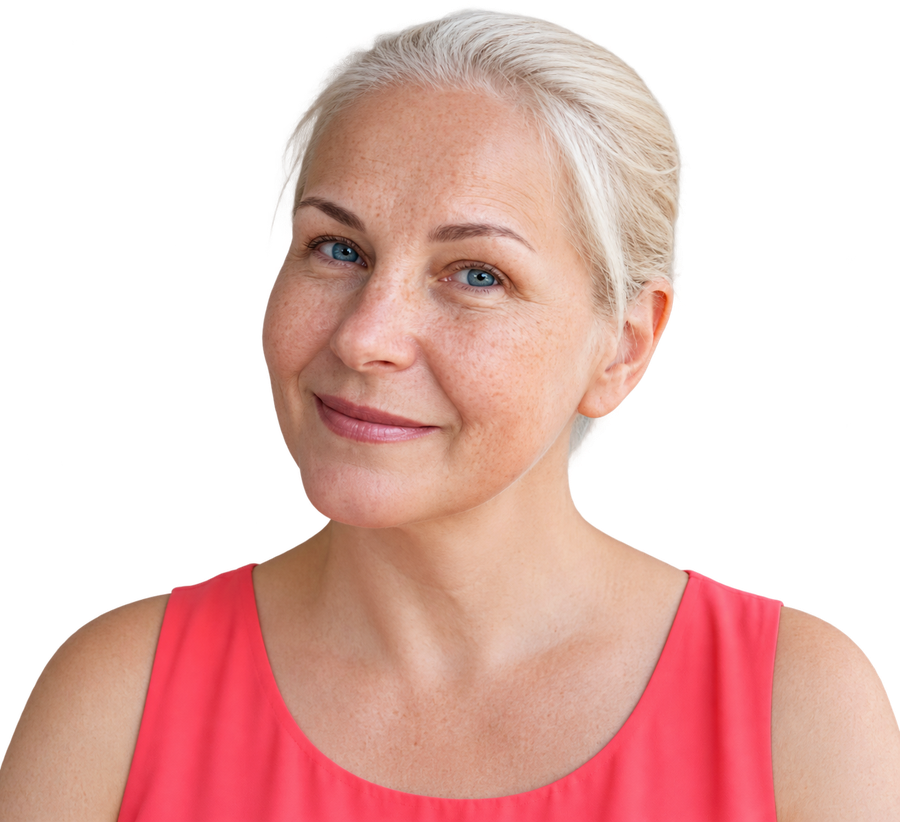 middle aged woman smiling at the camera