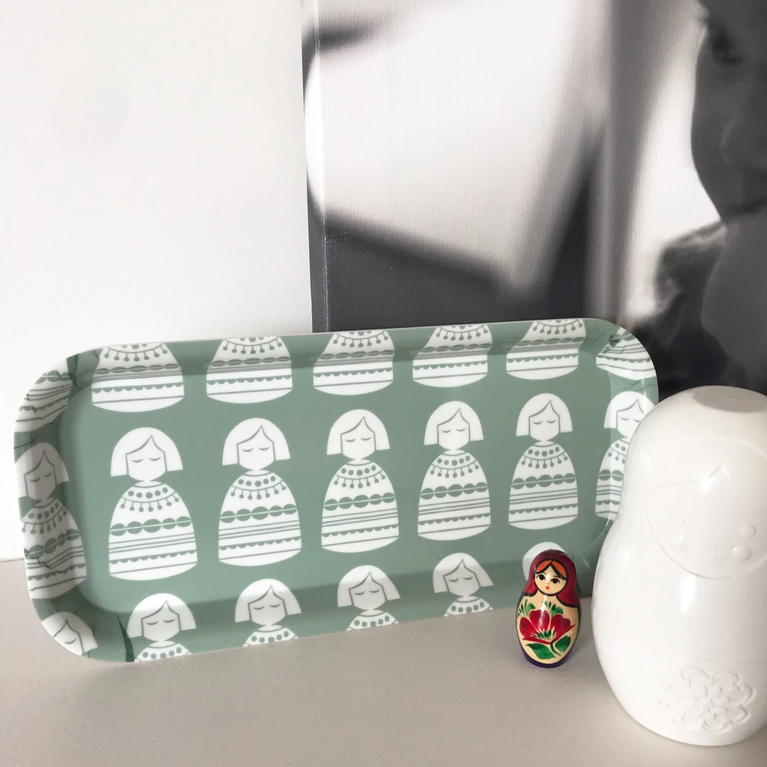 GREY Babushka Tray | Melamine Tray | British Made