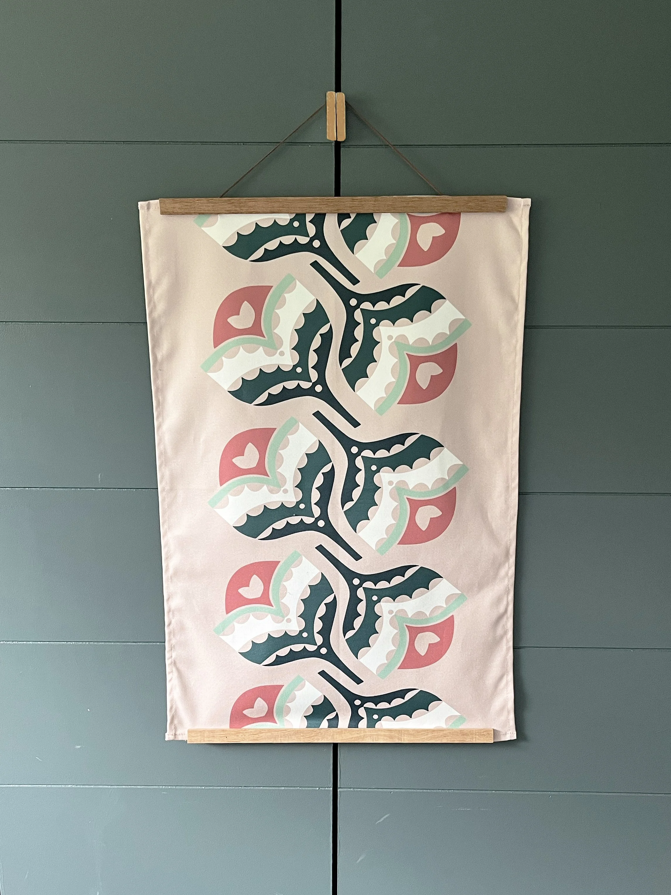 Flowering Heart  | Cotton Tea Towel British Made
