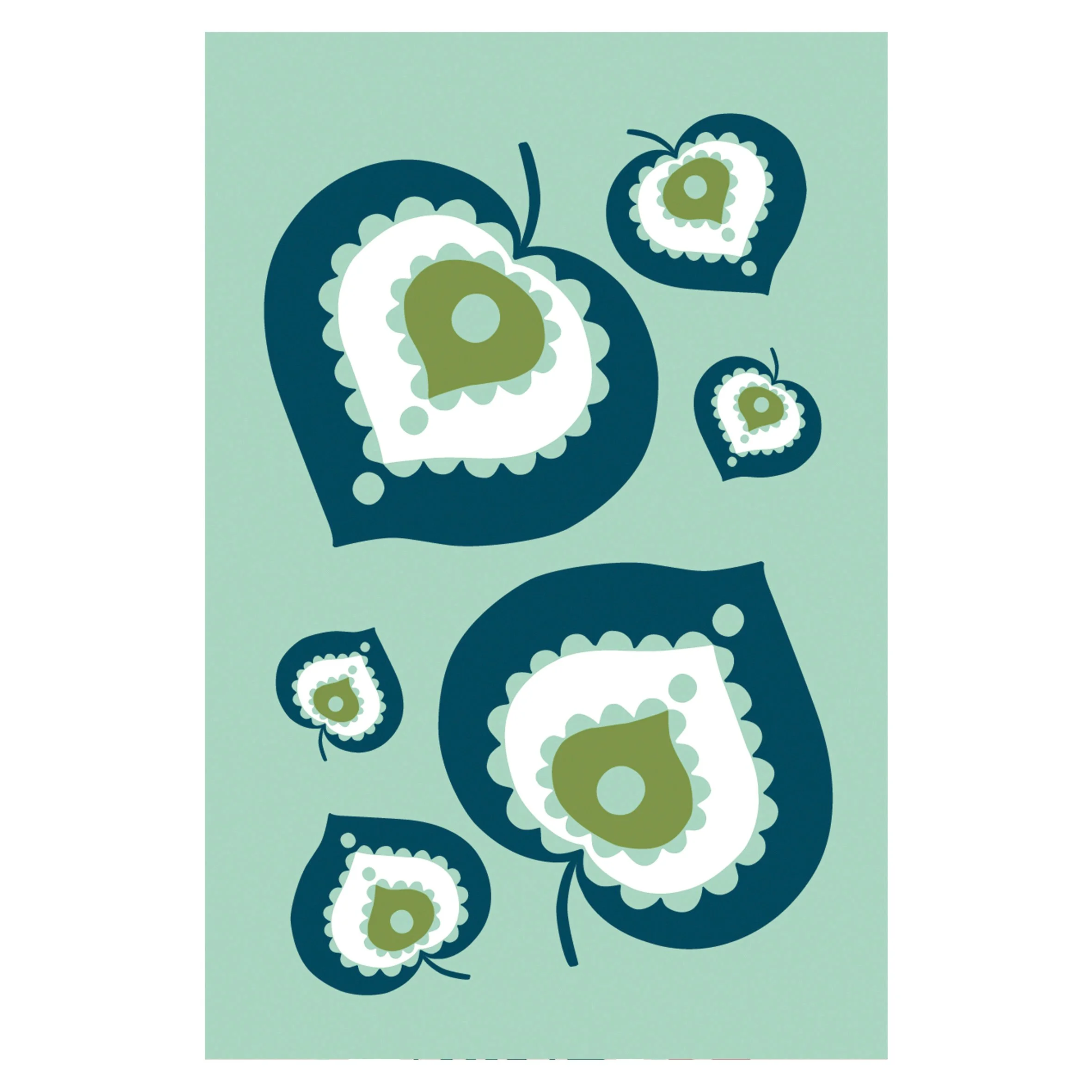 Hosta Leaf Print Tea Towel Vintage Yellow & Ink Blue | British Made (Copy)