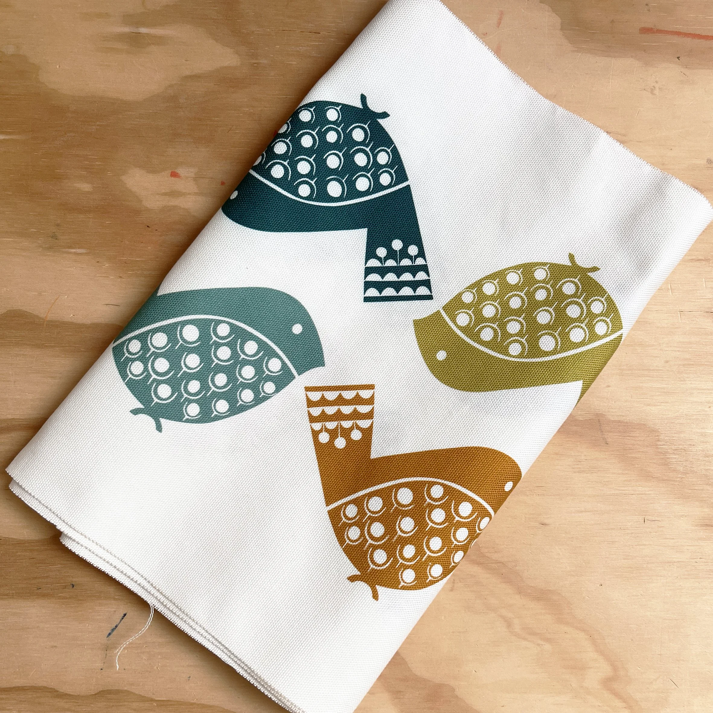 SAMPLE Birdie fabric panel-LARGE BIRDIE | British Made