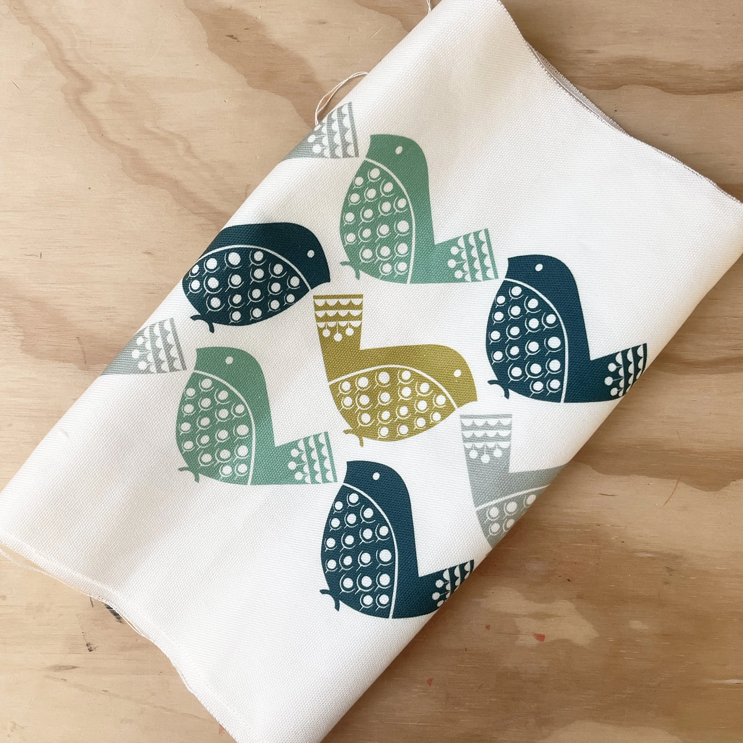 SAMPLE Birdie fabric panel-SMALL BIRDIES | British Made