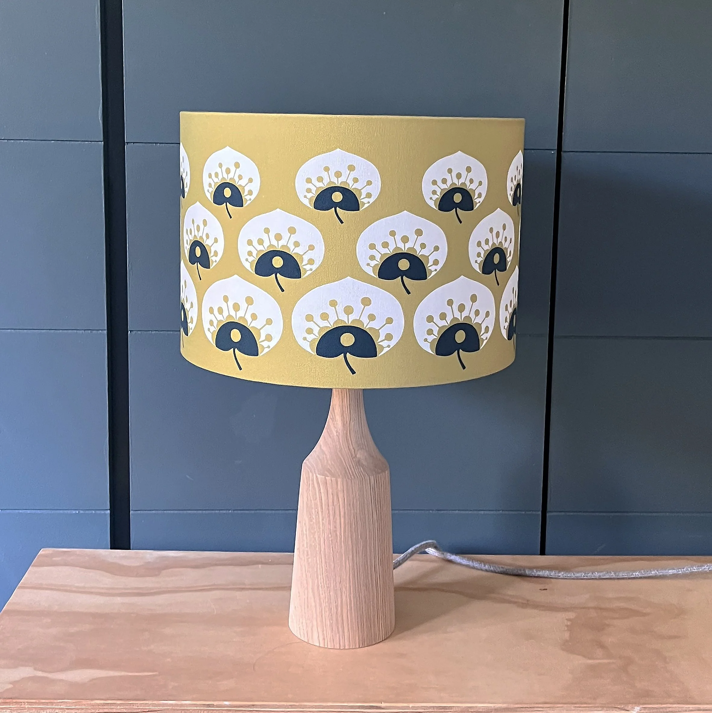 NEW Handmade Waterlily Lampshade - VIntage Yellow & Ink | British Made - Available in 30cm & 40cm