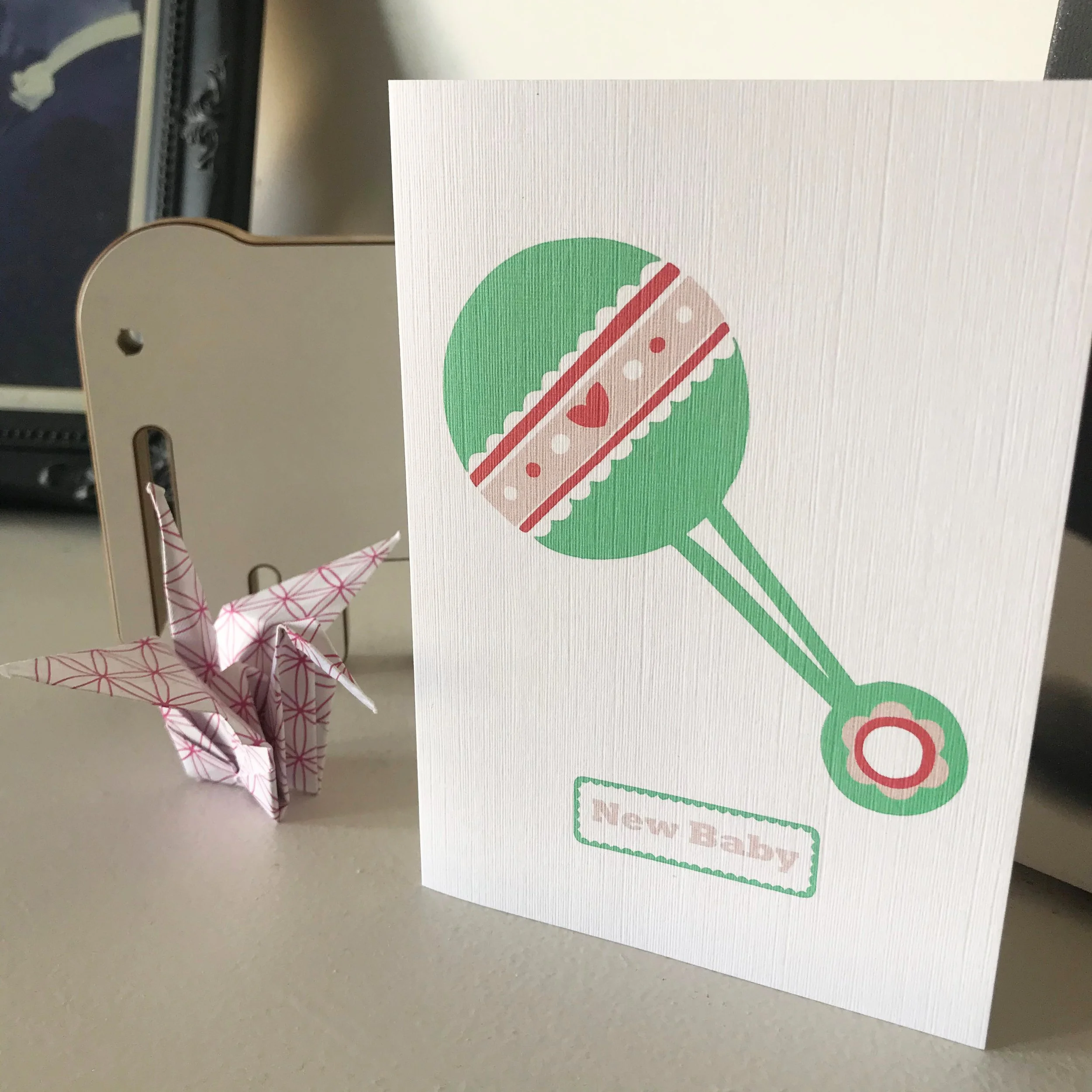 Rattle green& pinks - New Baby.jpg