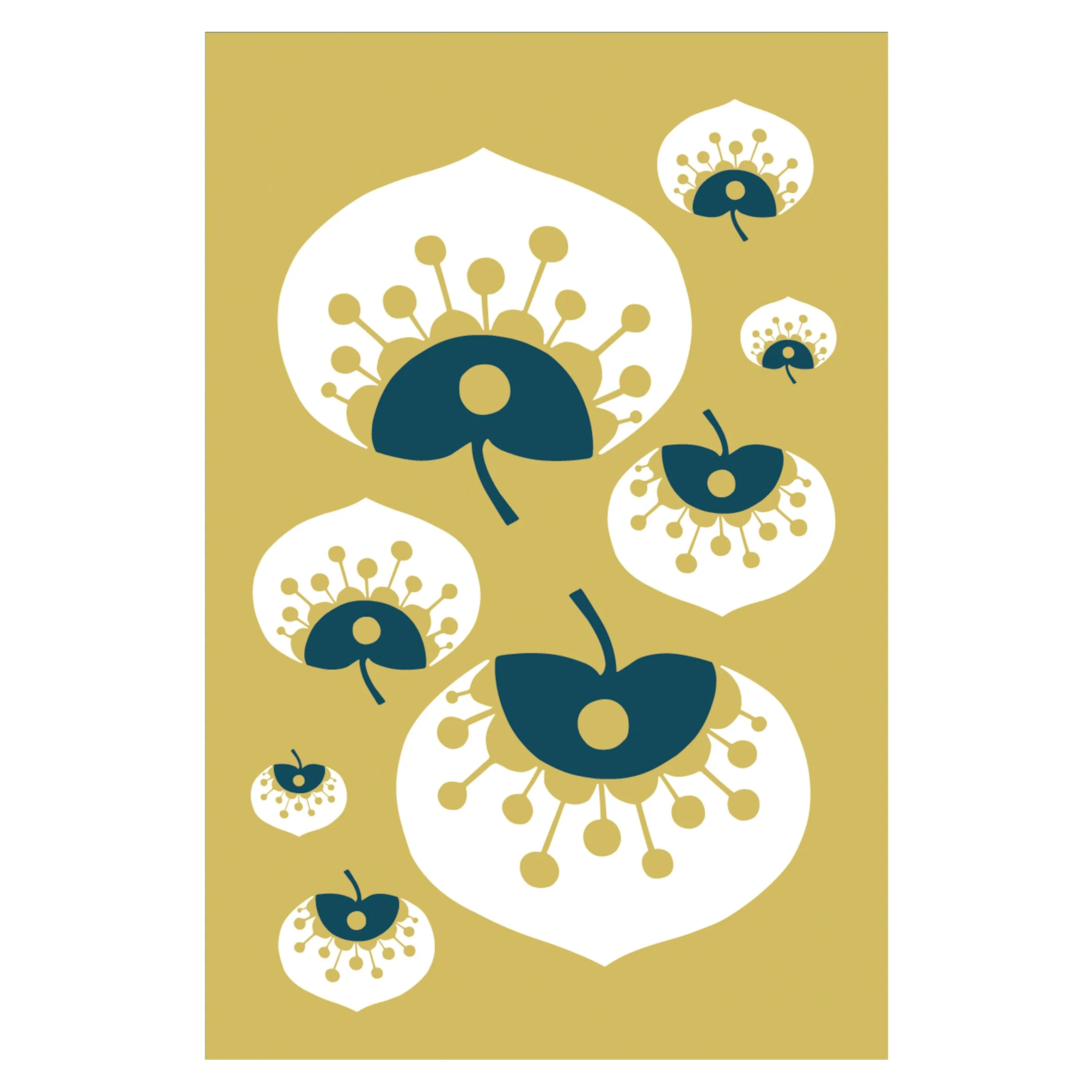 Water Lily Leaf Tea Towel | British Made Cotton Tea Towel