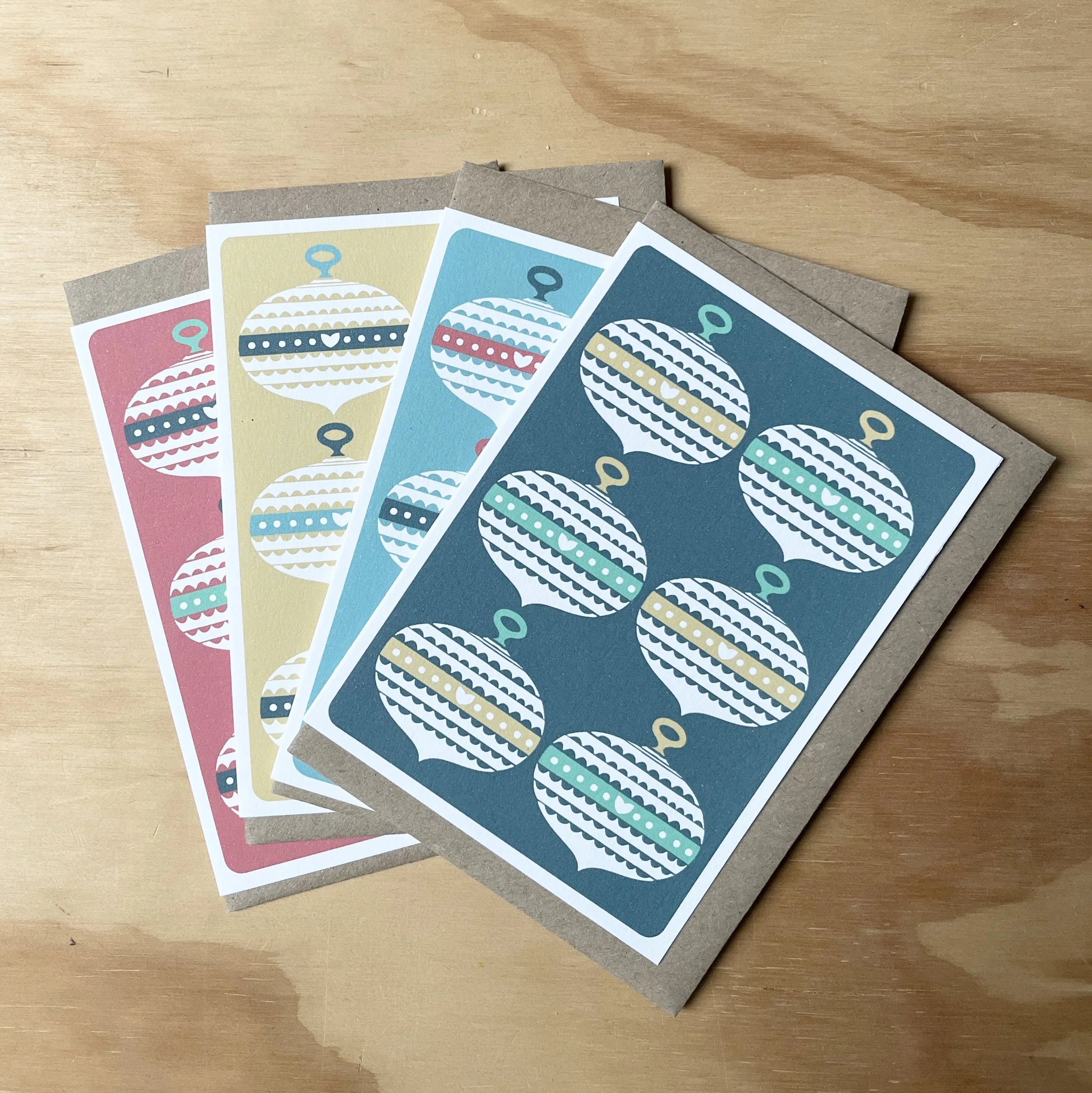 'Christmas Bauble' 4 card pack