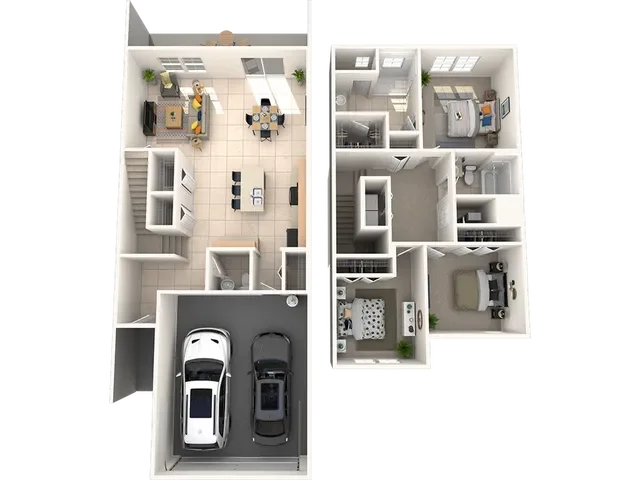 Elena townhome design at Alexander Park community in Kissimmee, Central Florida by CFB Homes.