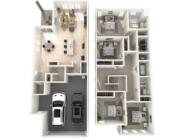 Emilia townhome design at Alexander Park community in Kissimmee, Central Florida by CFB Homes.