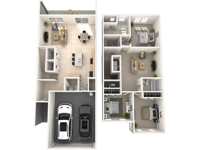 Isidora townhome design at Alexander Park community in Kissimmee, Central Florida by CFB Homes.