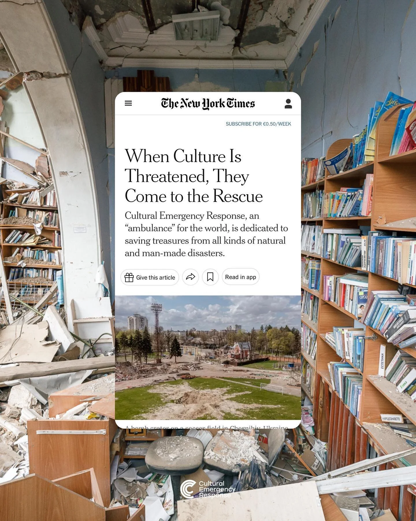 @nytimes wrote an article on Cultural Emergency Response (CER): &ldquo;𝐖𝐡𝐞𝐧 𝐂𝐮𝐥𝐭𝐮𝐫𝐞 𝐈𝐬 𝐓𝐡𝐫𝐞𝐚𝐭𝐞𝐧𝐞𝐝, 𝐓𝐡𝐞𝐲 𝐂𝐨𝐦𝐞 𝐭𝐨 𝐭𝐡𝐞 𝐑𝐞𝐬𝐜𝐮𝐞&rdquo; 🚨

We couldn&rsquo;t do what we do without the support of people and organiza