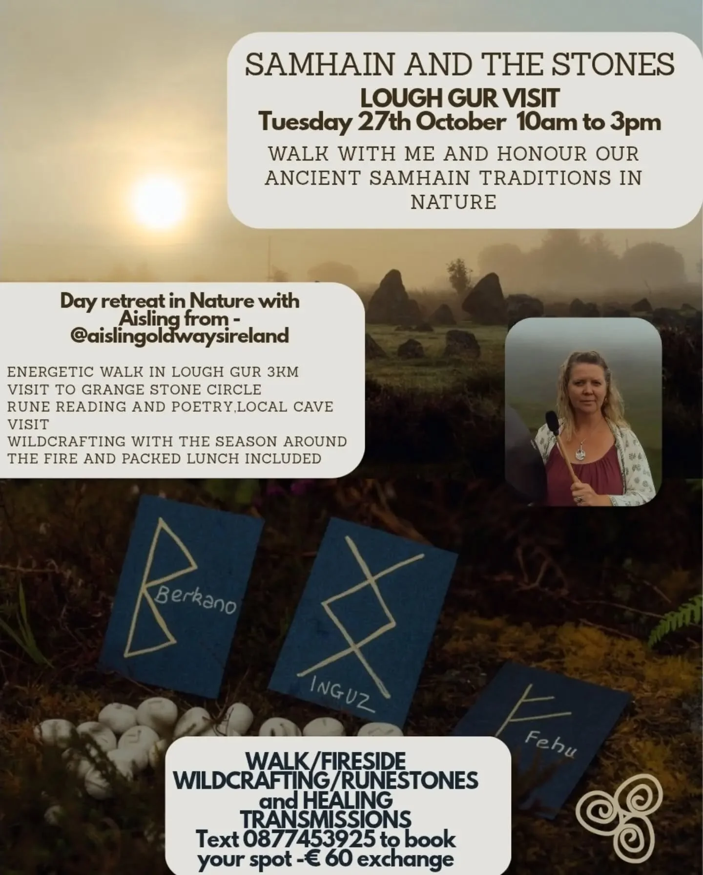 LOUGH GUR and GRANGE STONE CIRCLE DAY RETREAT

The brightness is beginning to fade and its time to step into the Oracles cave to bring forward the winter blessings that will guide us into the Samhain Portal to stand alongside the Cailleach as she don
