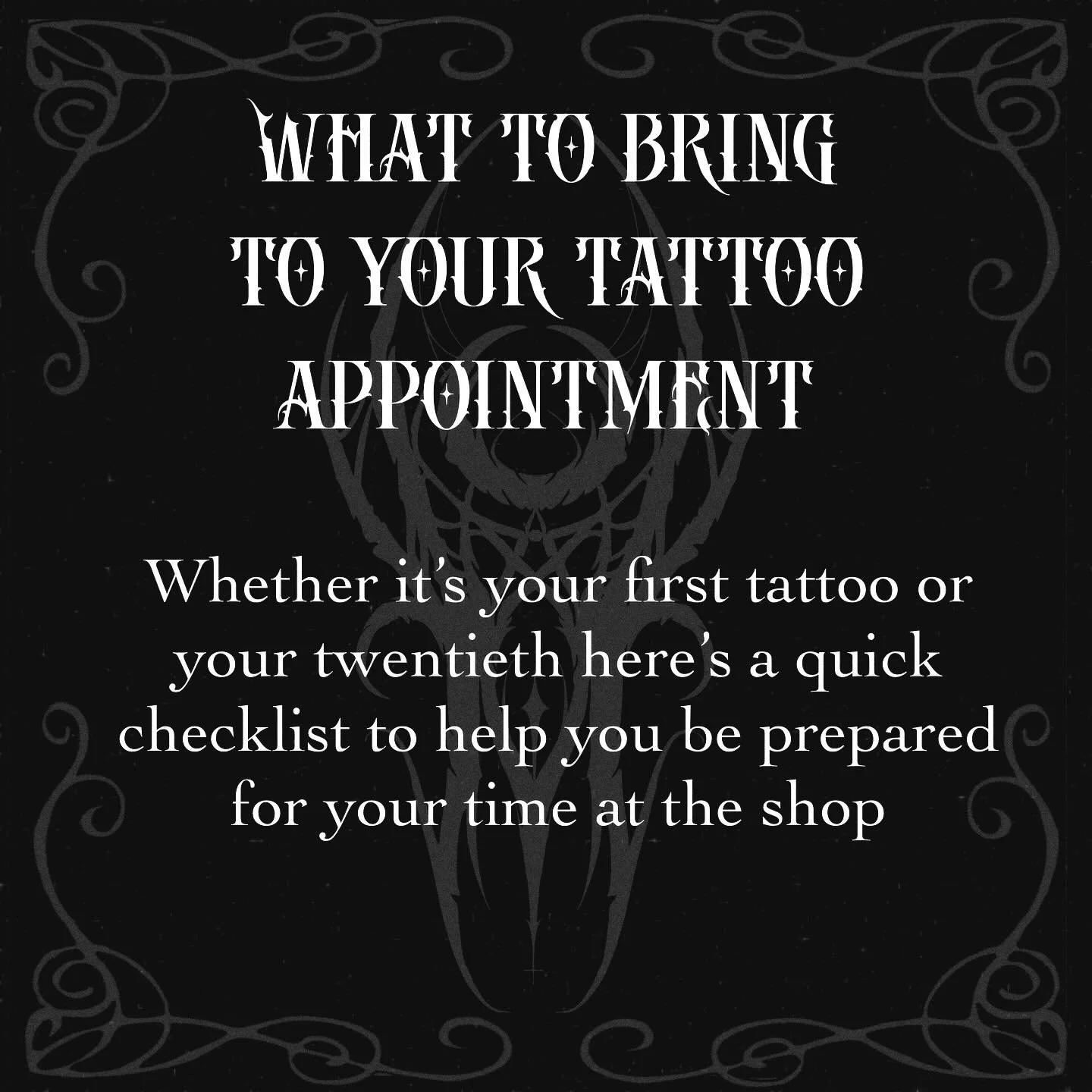 Here&rsquo;s some tips when coming into the shop. Hope this helps and gives you some good examples of things to do or bring to your upcoming appointments!

#tattoo #tattootips #kcmo #halloweencandy #kansascityartist #art #instagram