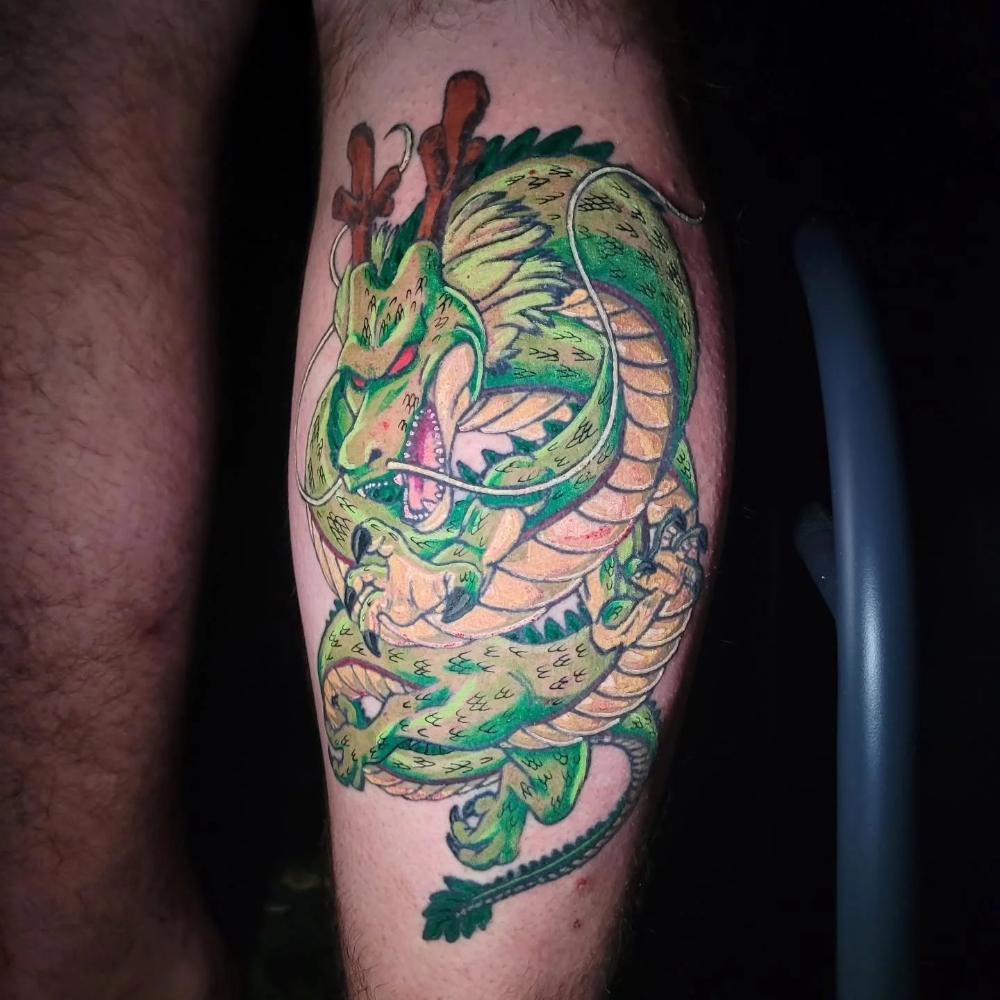 I am so happy that I was able to finish up this Shenron piece. We did the lines 2+ years ago, and we finally got some color in it. I'm always open to doing anime pieces, like this! As always, thanks for looking!

DM, email, or call the shop for booki
