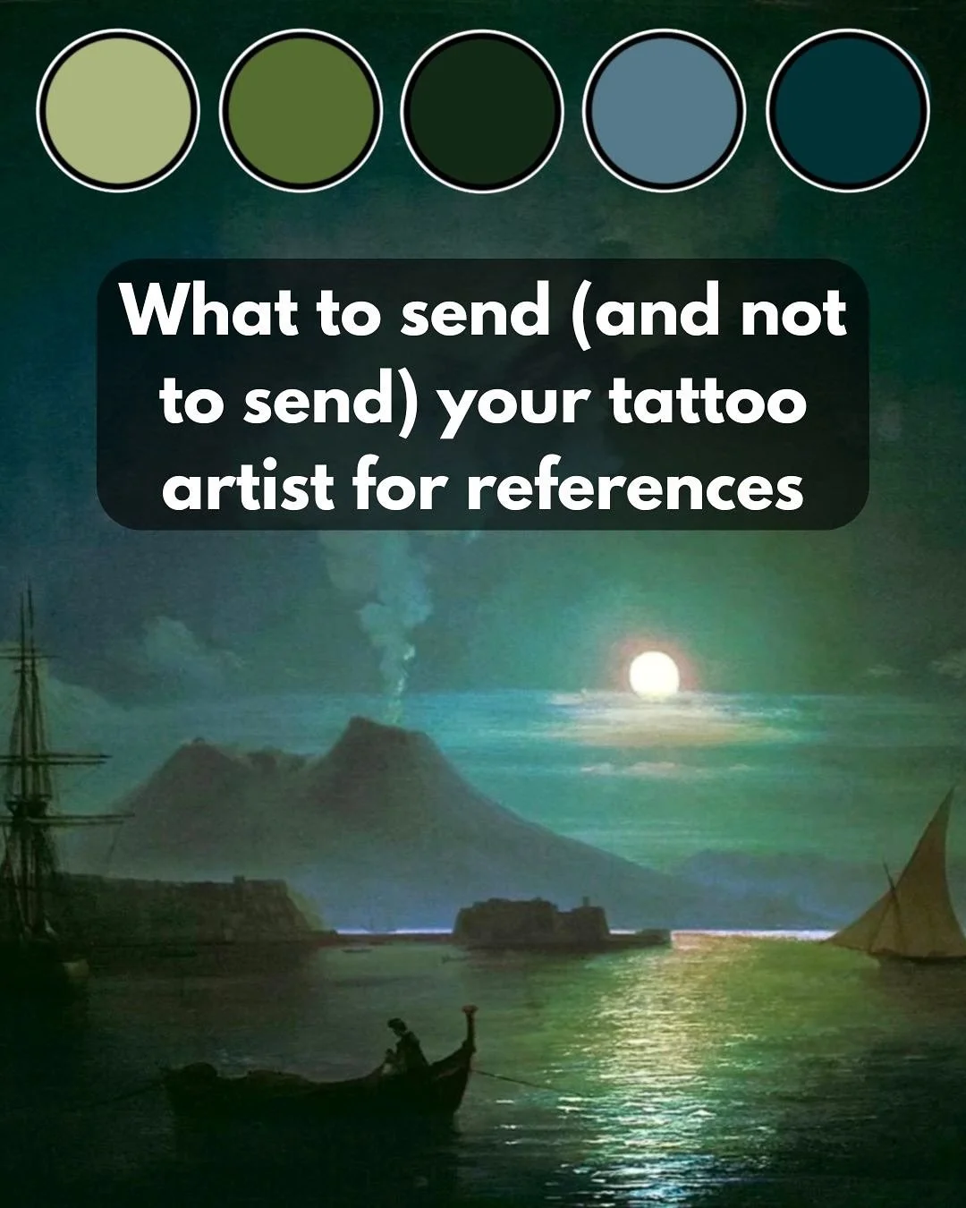 Describing your vision for a tattoo you want can be difficult and intimidating. You can picture it in your mind but finding the words to share that with someone else is not easy.

Collecting reference images of artwork or tattoos that have similar el