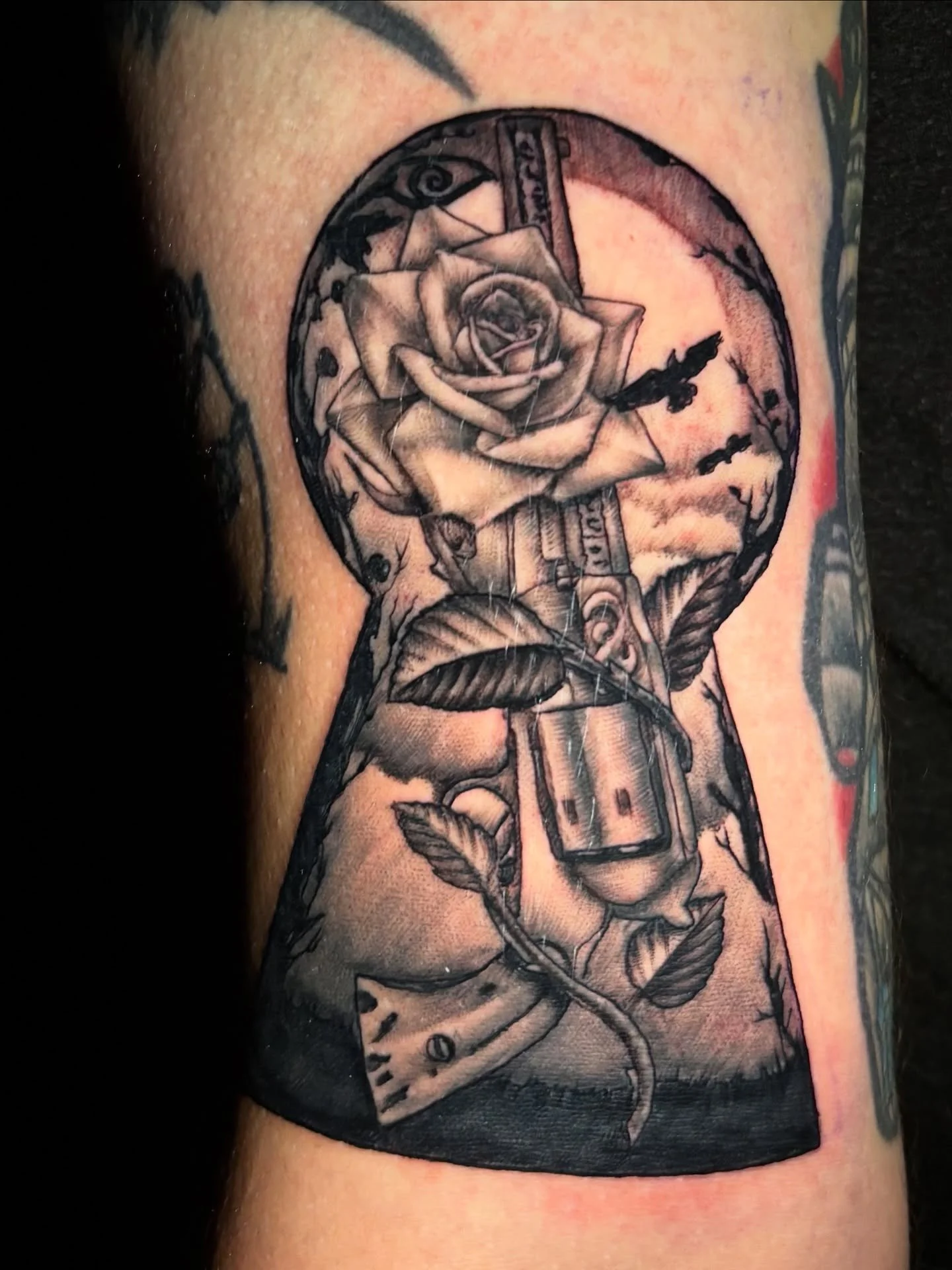 Fun #darktower gap filler today!!! I&rsquo;ve got a couple of last minute openings next week so if you&rsquo;ve got a tattoo idea just reach out and we can get it done!
