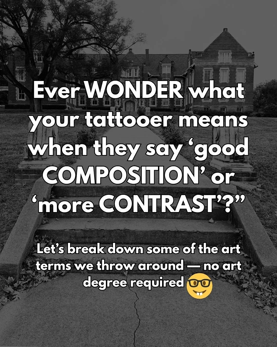 Ever hear your tattooer say things like &ldquo;the composition&rsquo;s really strong&rdquo; or &ldquo;this needs more contrast&rdquo; &mdash; and wonder what they&rsquo;re actually talking about? 👀

Those are art terms we use all the time when desig