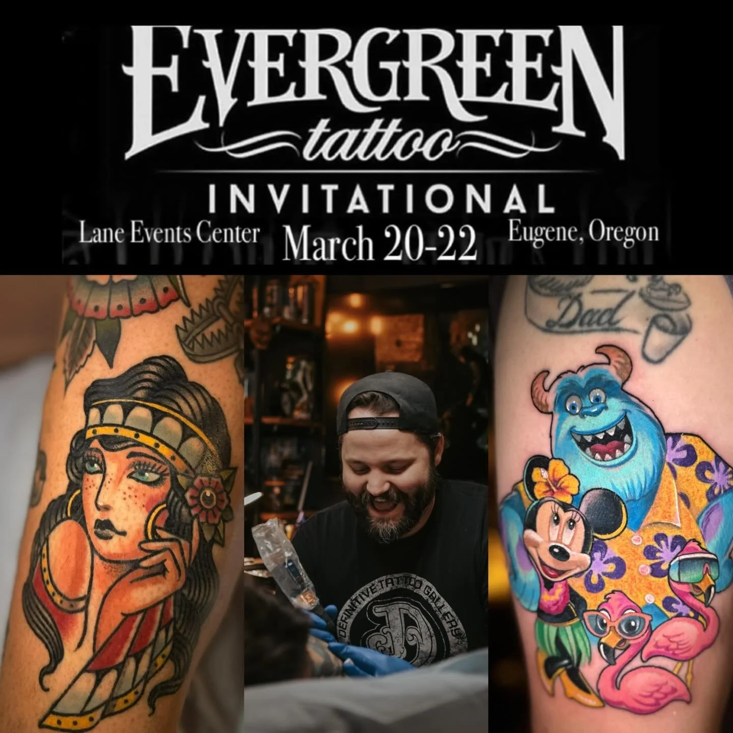 My favorite convention with my favorite people in my favorite area of the country! After the seasonal depression of winter, I can always look forward to @evergreentattooinvitational 
With the talented @bobbitnertattoo @justintattooart and @orvilletat