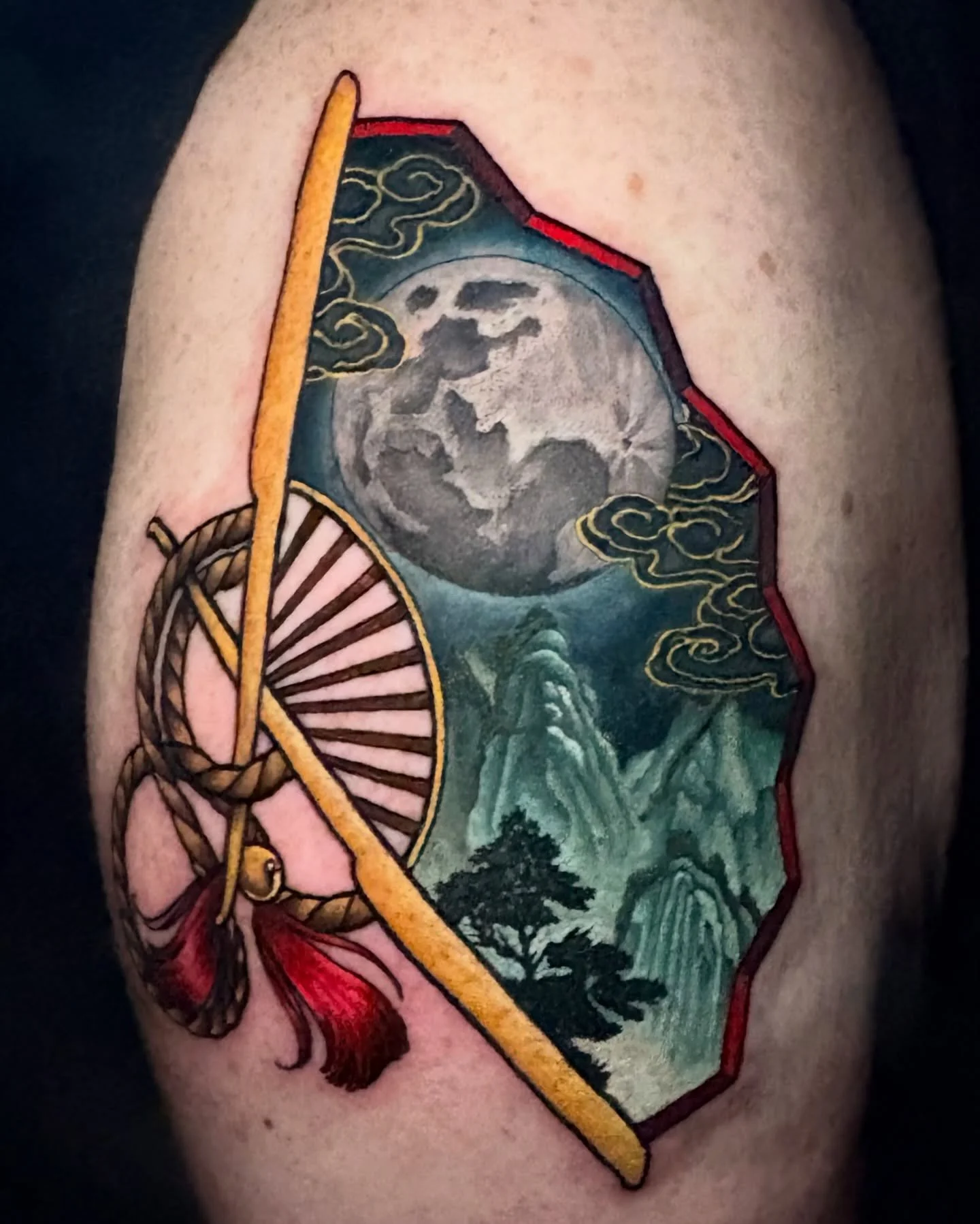 Full moon fan for my kung fu brother @thadtastic ! Congratulations on your promotion today. You&rsquo;re a badass!