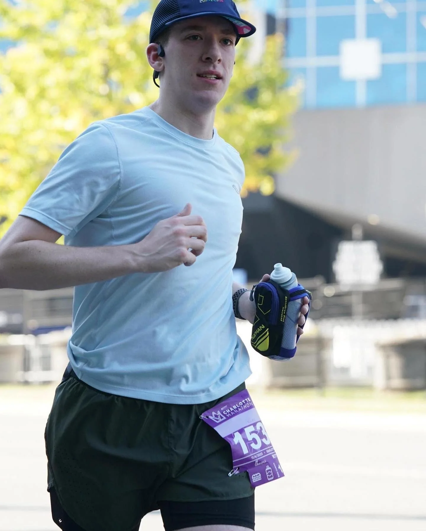 Man running the Charlotte Marathon