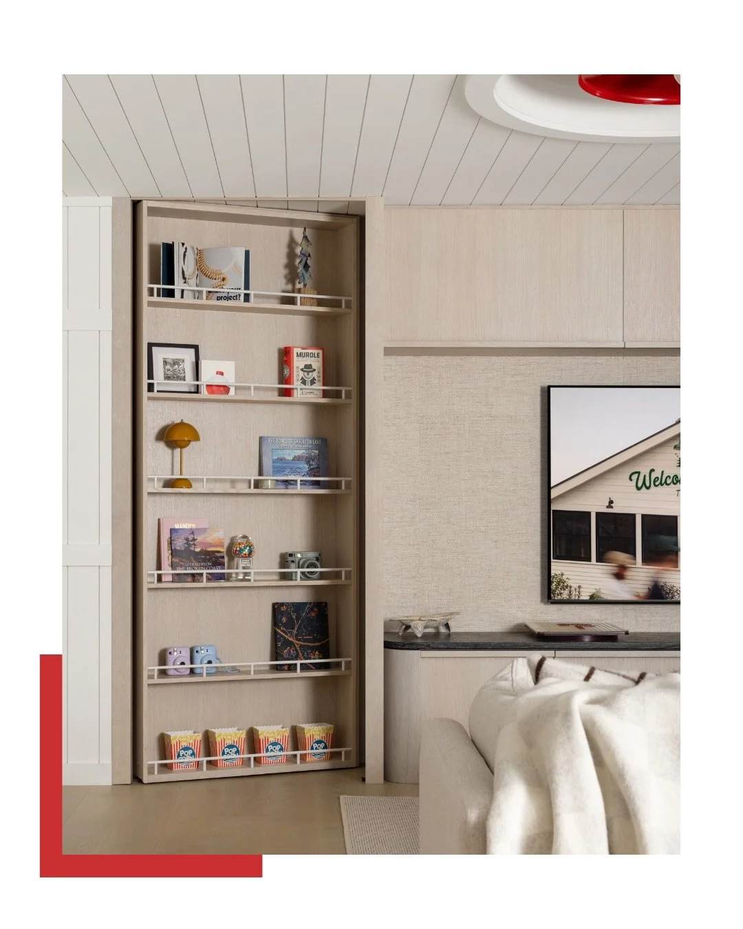 A room like this begins with a conversation, not a catalogue page.
The millwork was designed for one wall, one view and one family&rsquo;s collection of keepsakes, then built to sit seamlessly inside the architecture around it. That&rsquo;s the work 