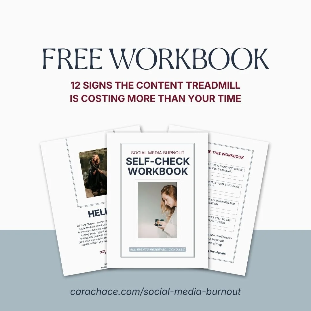 social media burnout free workbook pdf by author Cara Chace