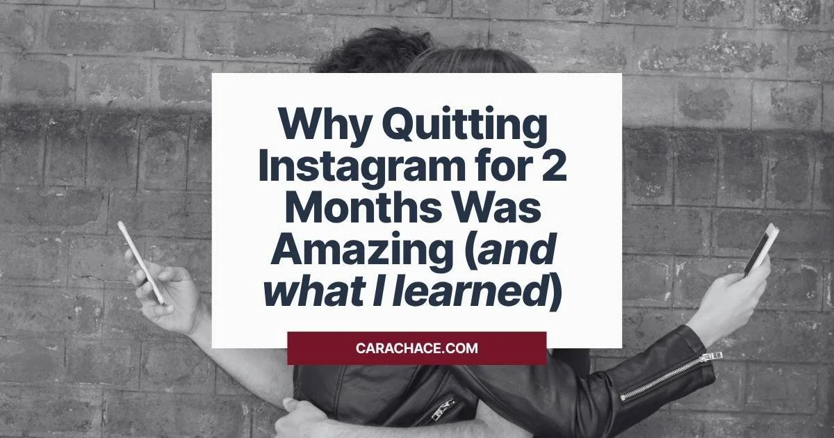 Couple holding two phones facing a brick wall — quitting Instagram for 2 months and what it taught me about social media burnout