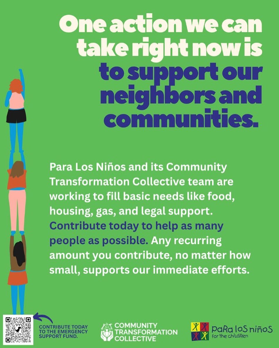 Dear allies, if you&rsquo;re looking for ways to support, please consider making a one-time or recurring donation to the @paralosninosorg Family Emergency Support Fund. Every dollar counts to provide direct and immediate support to families impacted 