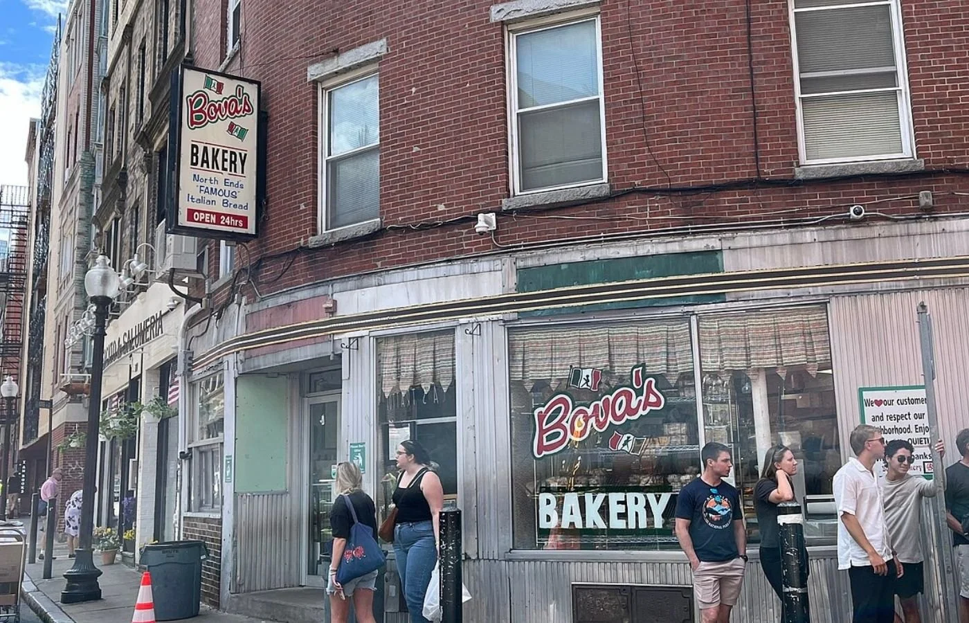 exterior of Bova's Bakery in North End Boston