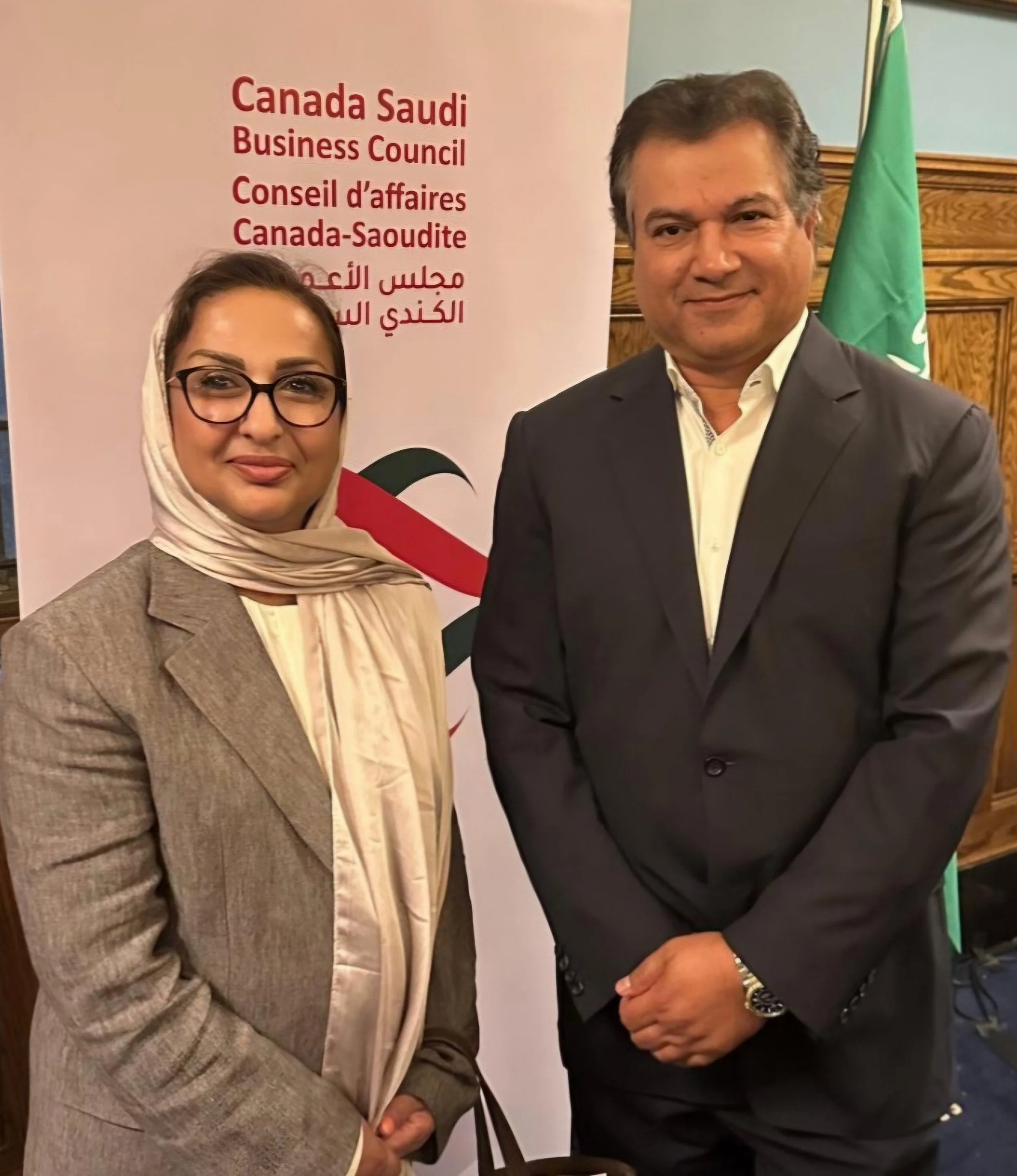 At a private reception dinner, with her Excellency, Amal Al Moalimi, Ambassador of the Kingdom of Saudi Arabia to Canada