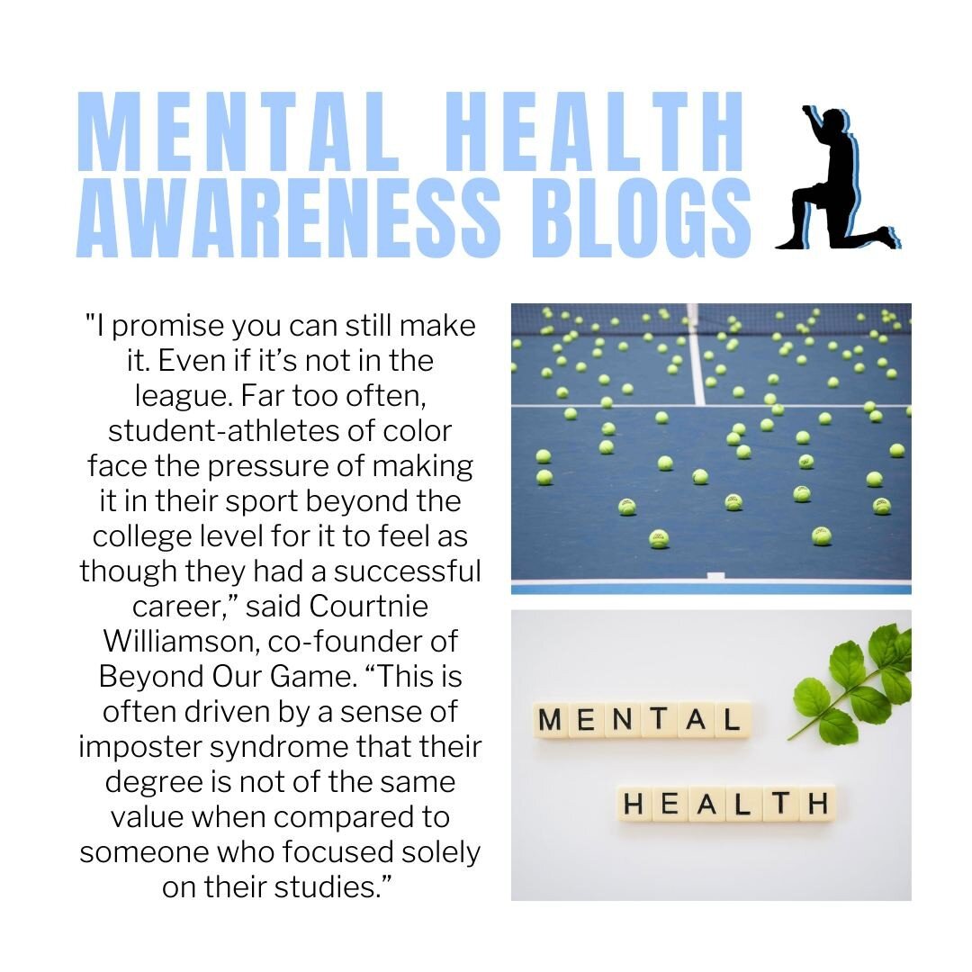 We advocate on behalf of student-athletes and their struggles with mental health, and call for more resources to meet their needs.
 
Check out our blogs on mental health to view more on the topics of imposter syndrome and the lack of mental health ad