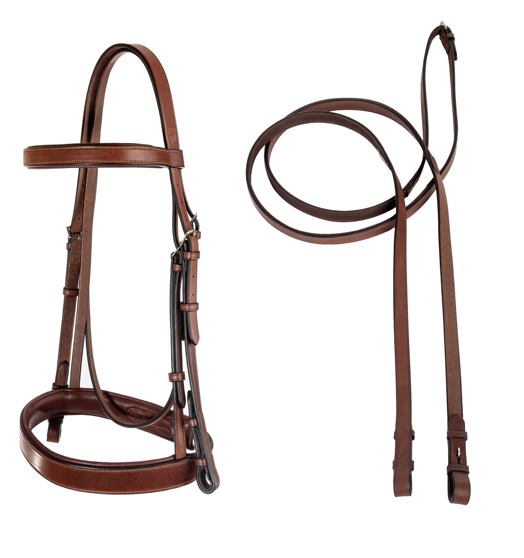 Stunning English Leather Hunting Bridle 3 Sizes In Black & Brown! 