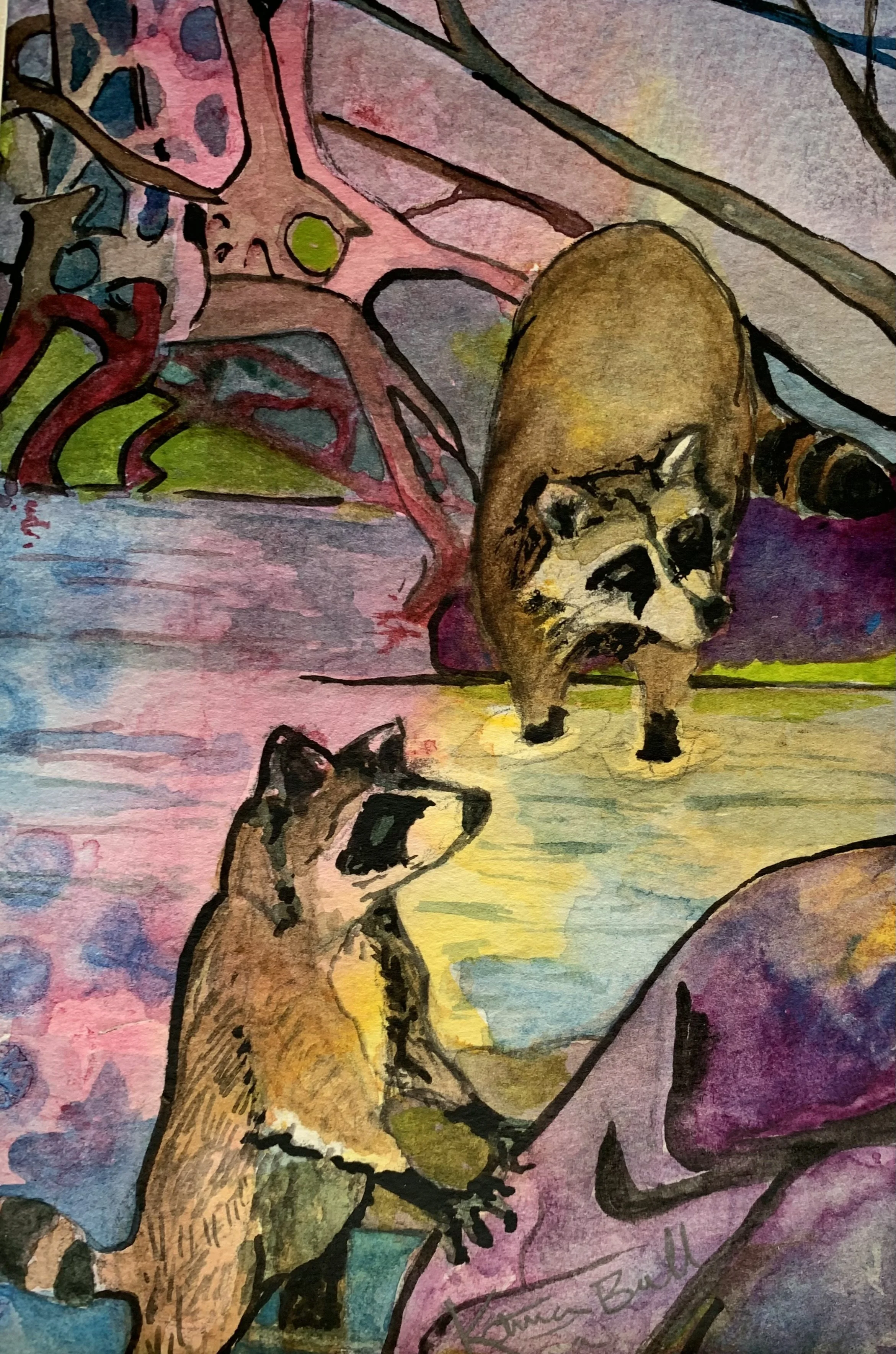 Double Trouble, Watercolor, 8x10"