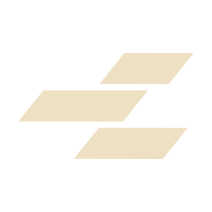Icon for post production services provided by Three Quarter Films. Three beige parallelograms stacked in a cascading pattern on a black background.