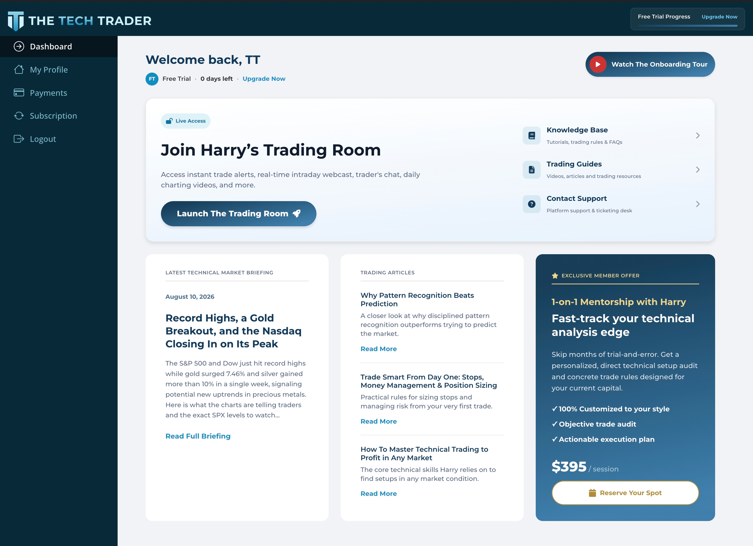 Member dashboard feature image