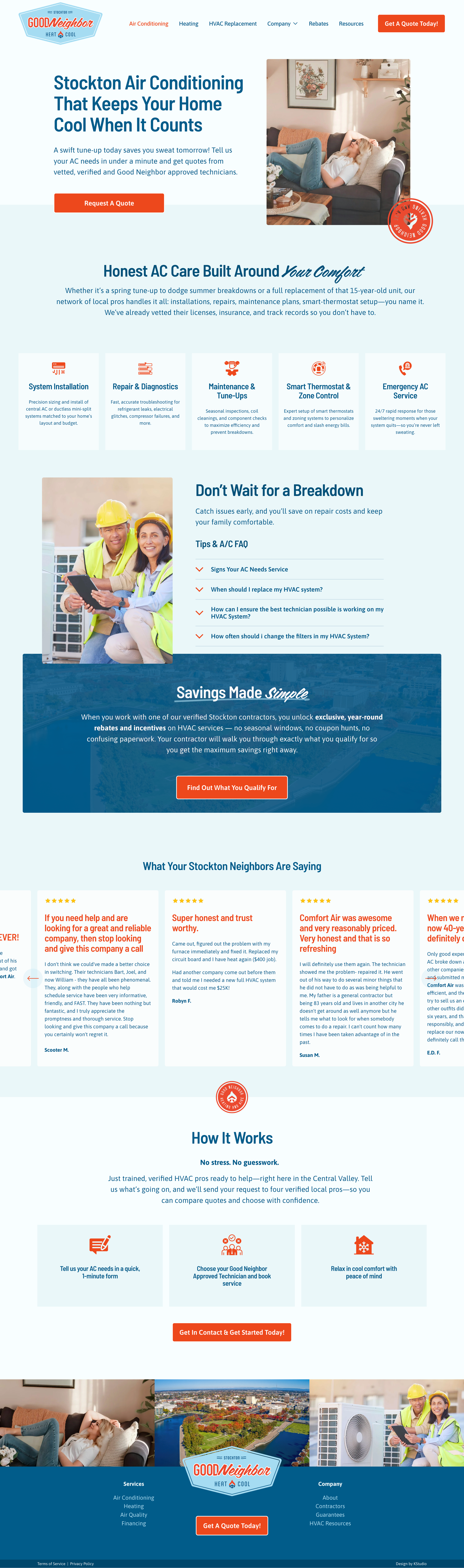 Good Neighbor HVAC Service Page Design